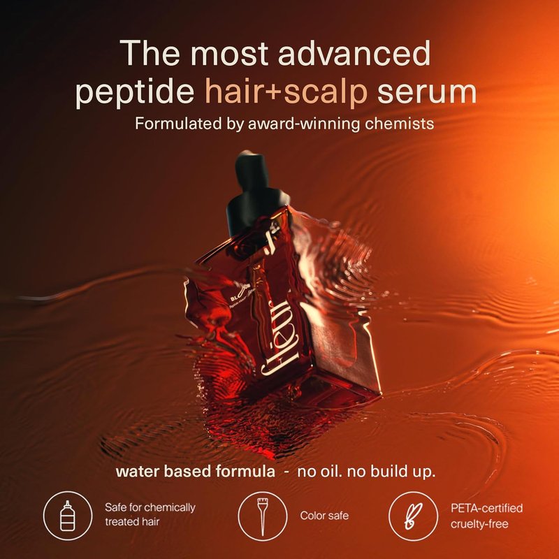 GHK-CU Peptide Hair Serum for Hair Growth - Non-Greasy Copper Peptides for Thinning Hair | Promotes Fullness & Reduces Shedding - Made in USA