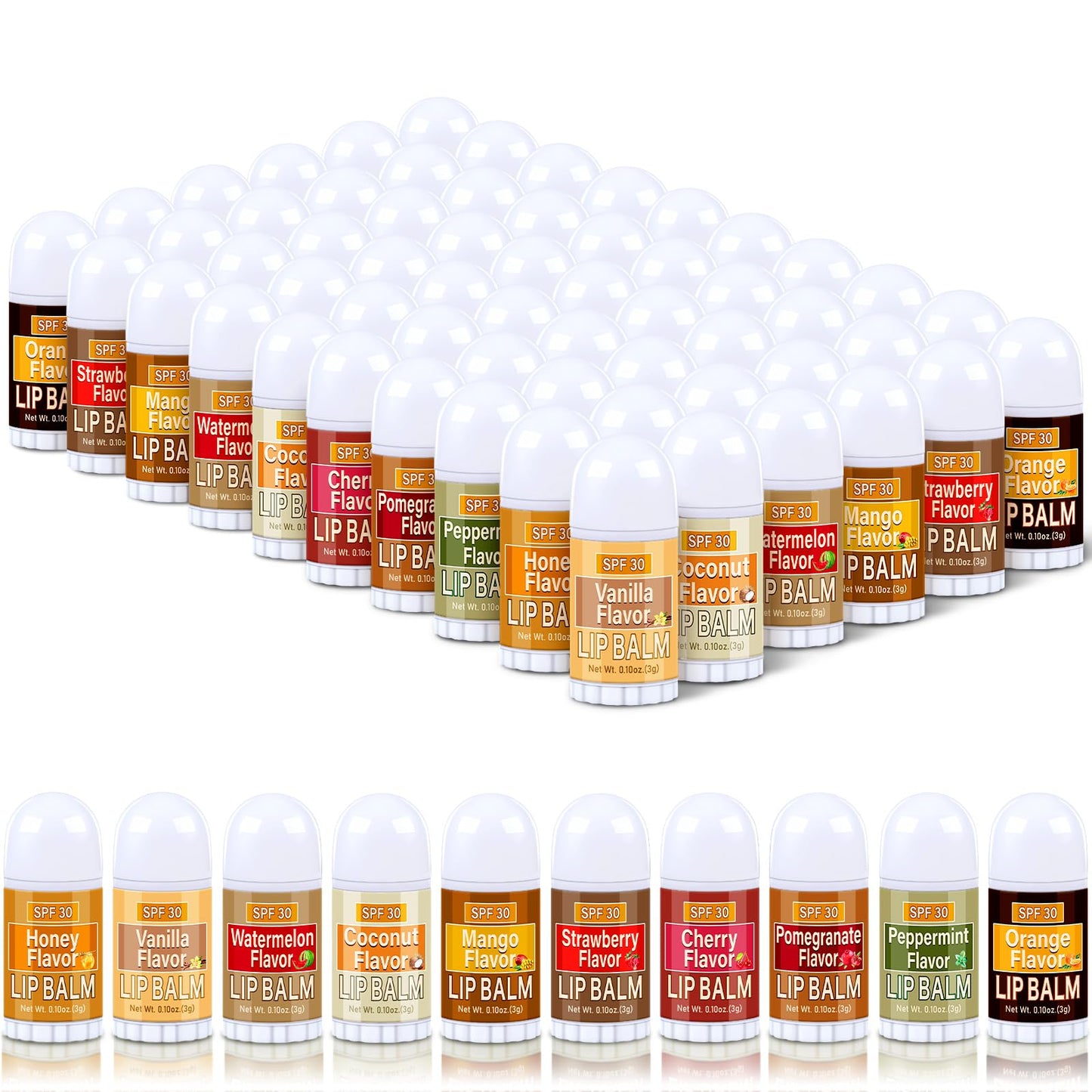 Dimsile Back to School Gift Sunscreen Lip Balms Bulk Spf 30 Assorted Lipbalm Sticks Sunscreen Lip Moisturizer Travel Size Summer Care Bag Stuffers for Beach Summer End of Year Party Favors(60 Pcs)