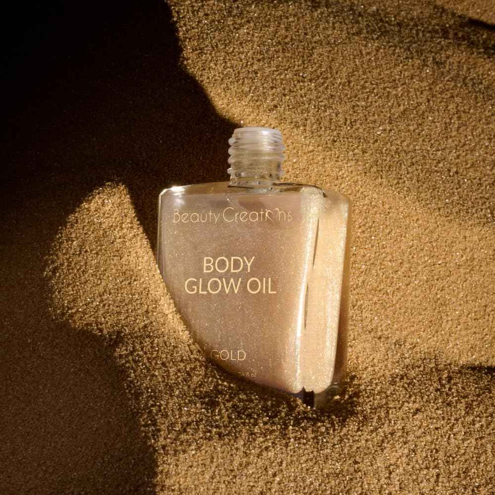 Beauty Creations Body Oil with Shimmery Glitter in GOLD color