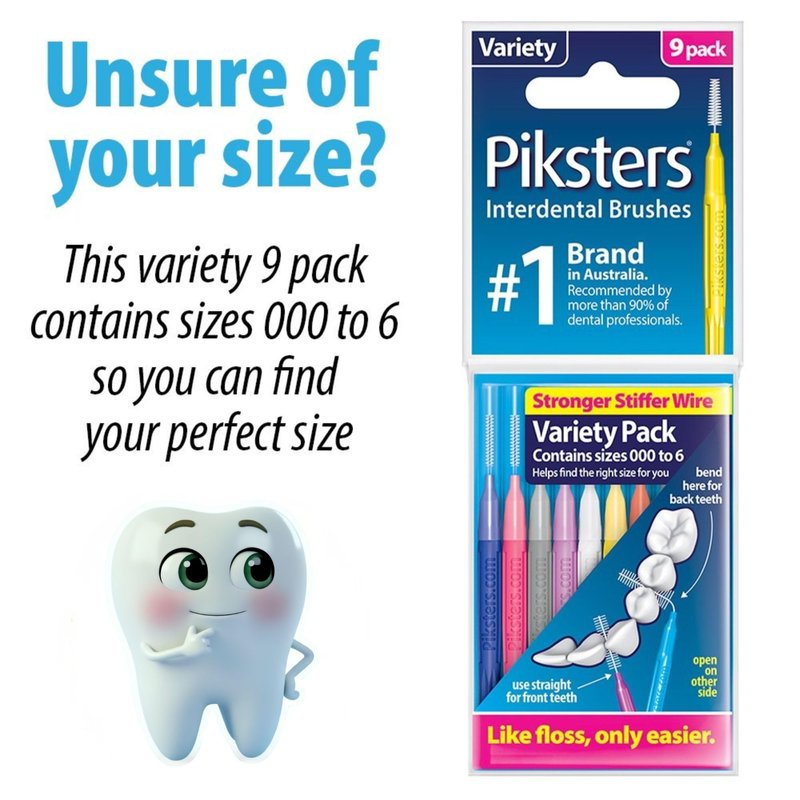Piksters Interdental Brushes, Size 5, 100 Count (10 x 10 Packs), Interdental Tooth Brush for Large Gaps, Gum Soft Bristles for Plaque Removal, Safe for Braces (100 pk)