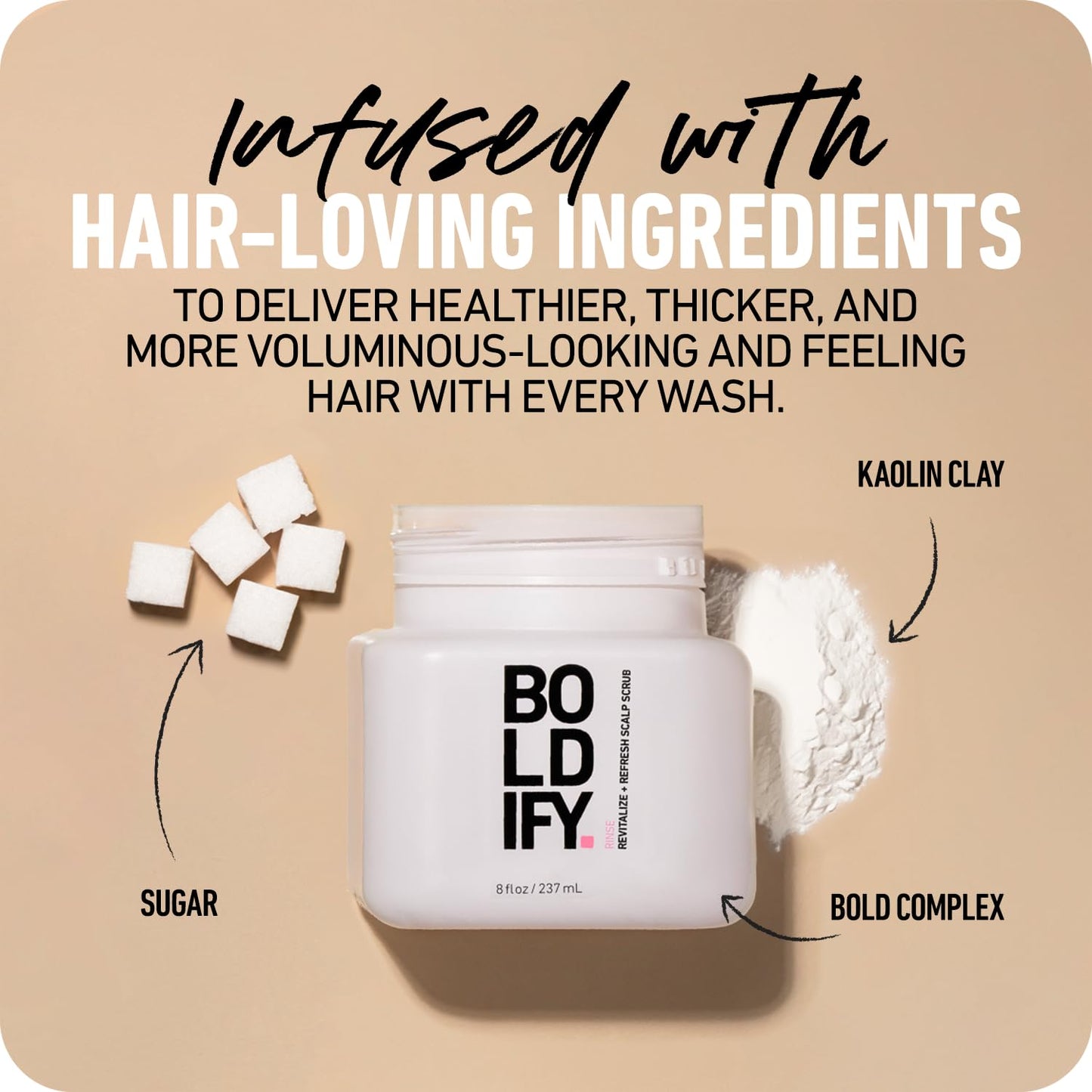 BOLDIFY Scalp Scrub - Sulfate-Free Hair Exfoliating Treatment for Growth & Detox | 8 oz