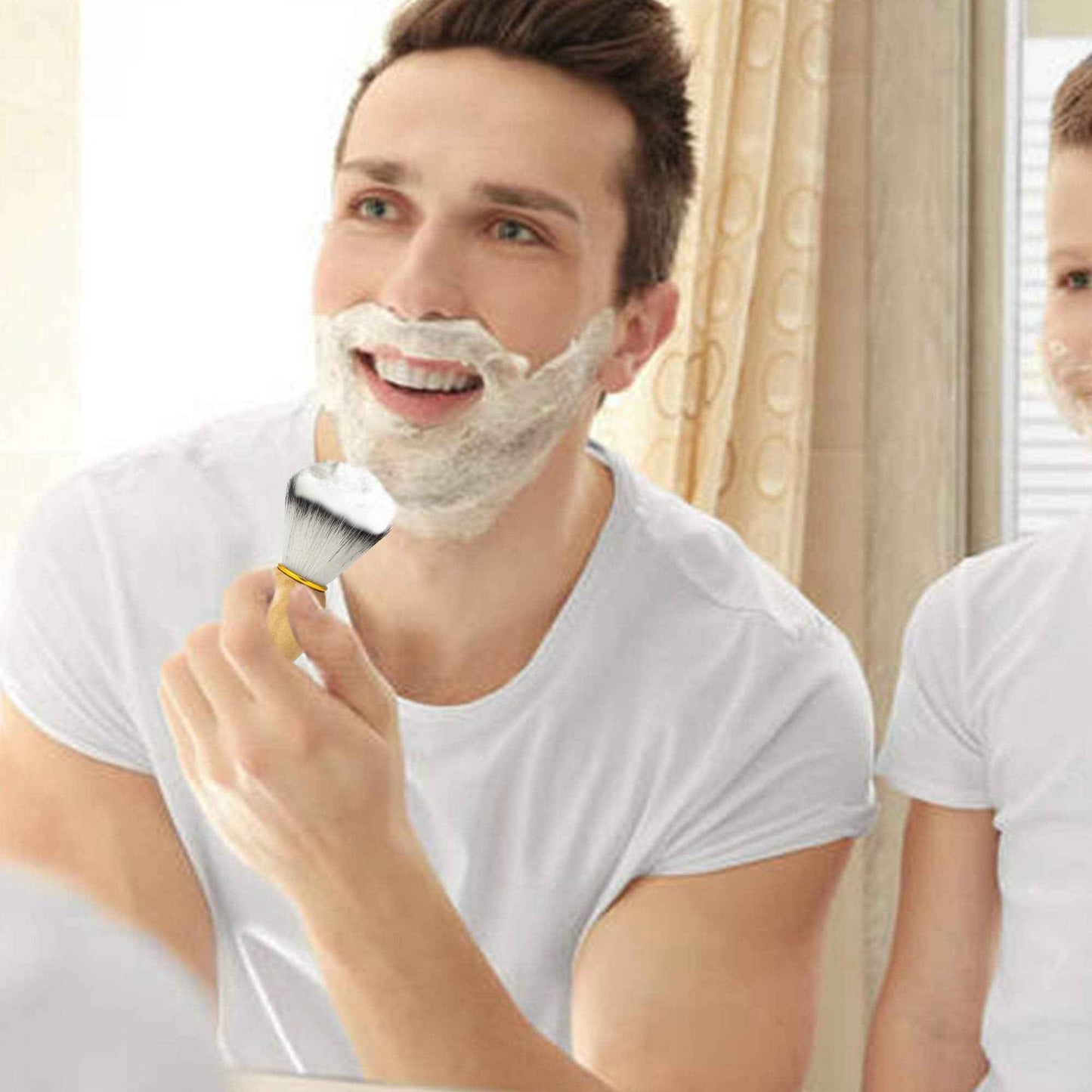 Aethland Mens Shaving Brush Set, Include 100g Shaving Soap, Soft Hair Shaving Brush Stand Stainless Steel with Bowl Kit for Men Gift Set