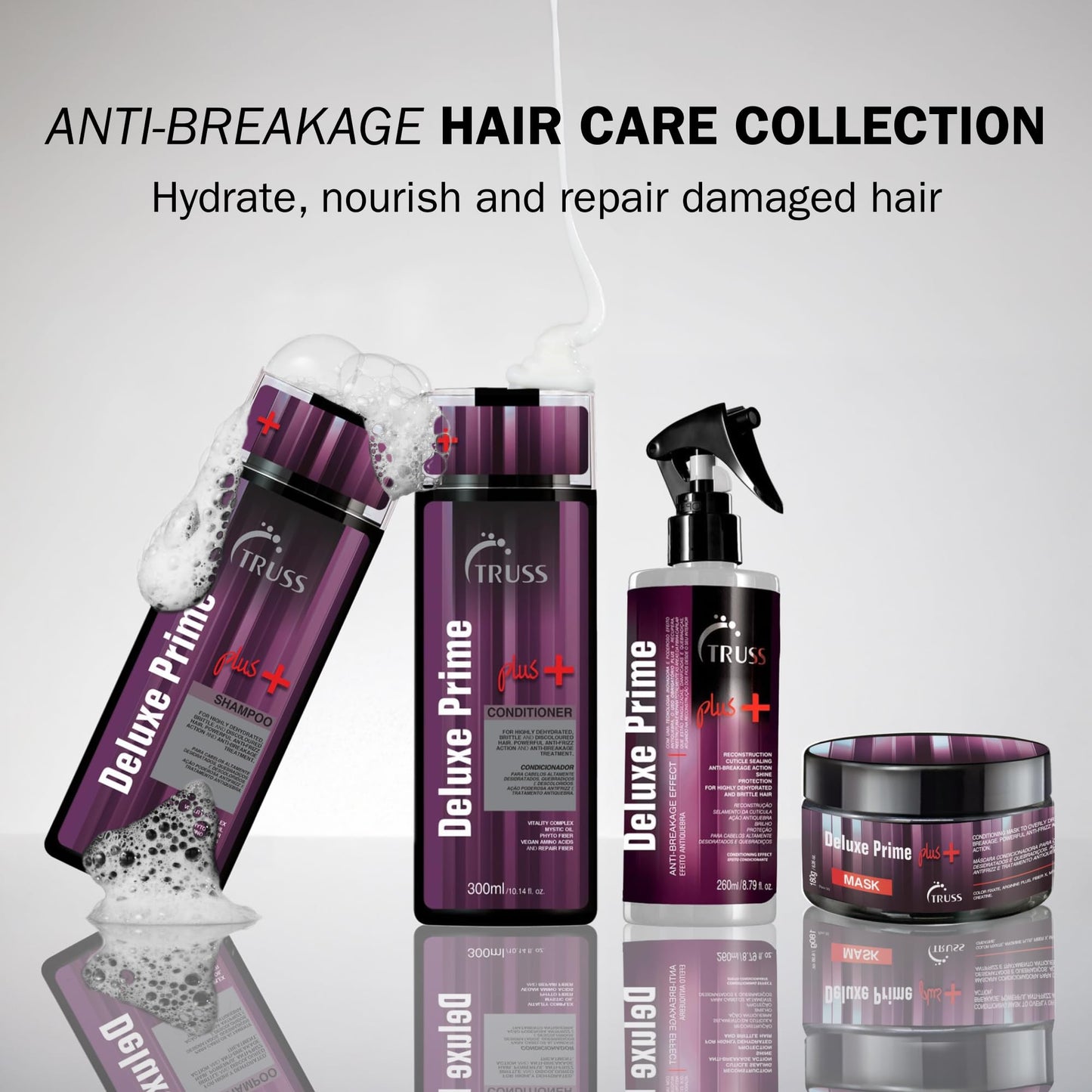 TRUSS Deluxe Prime + Deep Conditioner - Anti Frizz & Damaged Hair Treatment - Moisturizing Conditioner for Restored Hair Shine - Powerful Hair Care with an Anti Breakage Effect (10.4oz)