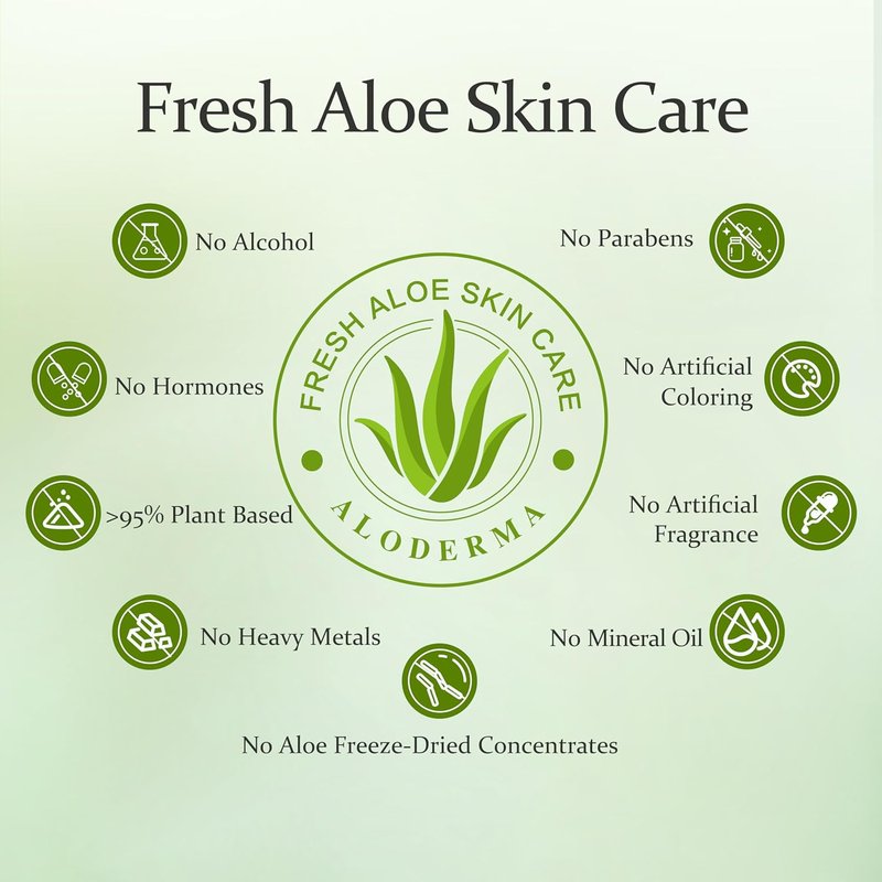Aloe Vera Gel - 96% Pure Organic Aloe for Skin, Scalp & Hair | Soothing Hydrating Moisturizer, 7oz, 3-Pack