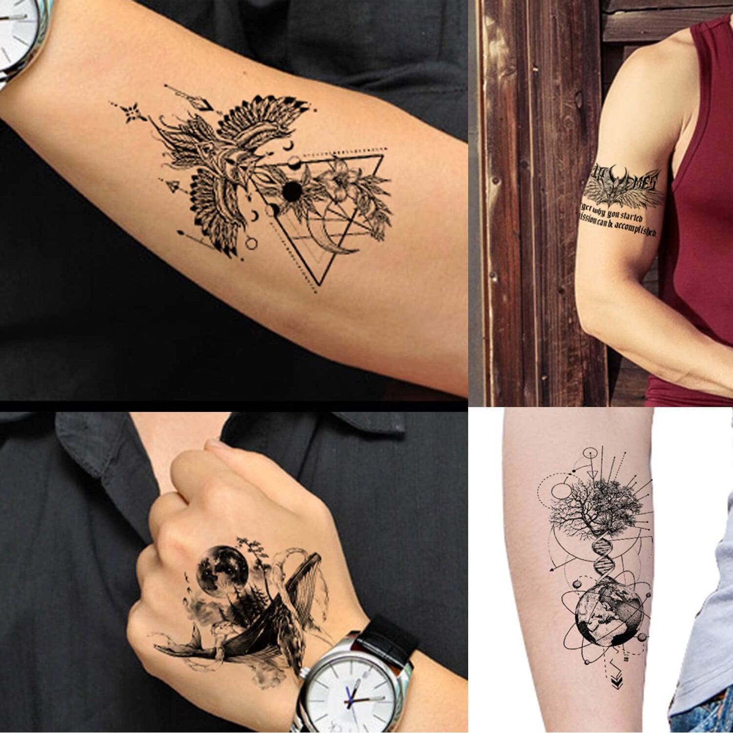 GLARYYEARS Maori Temporary Tattoos for Men Painless Tribal Body Art