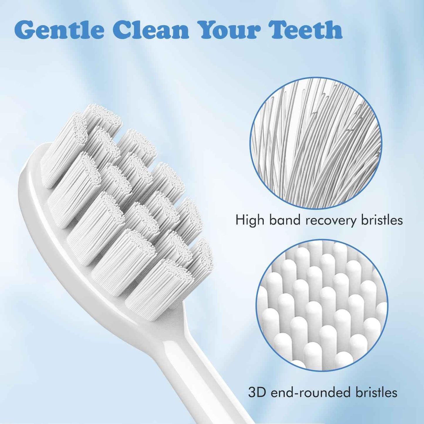 6 Pack Gum Care Replacement Brush Heads Compatible with Oclean Electric Toothbrush Heads for Oclean Spark, Flow, X Pro, X Pro Elite, X Pro Digital, X Lite, X Ultra, Air2, F1 (White)
