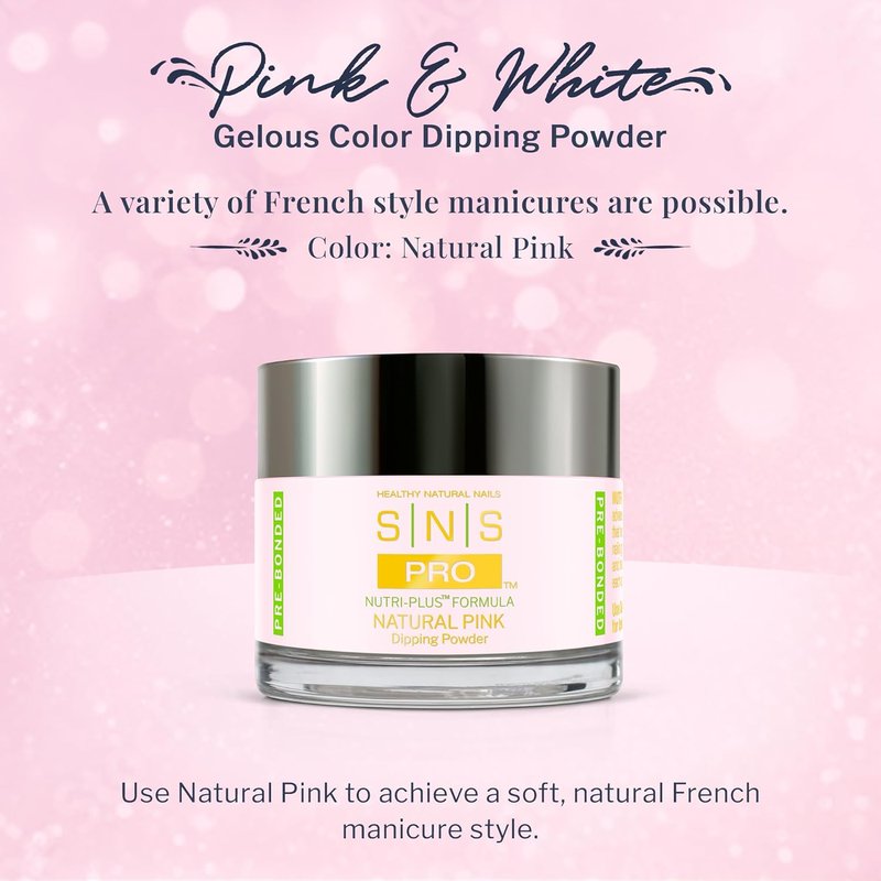 SNS Nail Dip Powder - Natural Pink Sheer Acrylic Nail Color | Long-Lasting, Low-Odor, 2 Oz