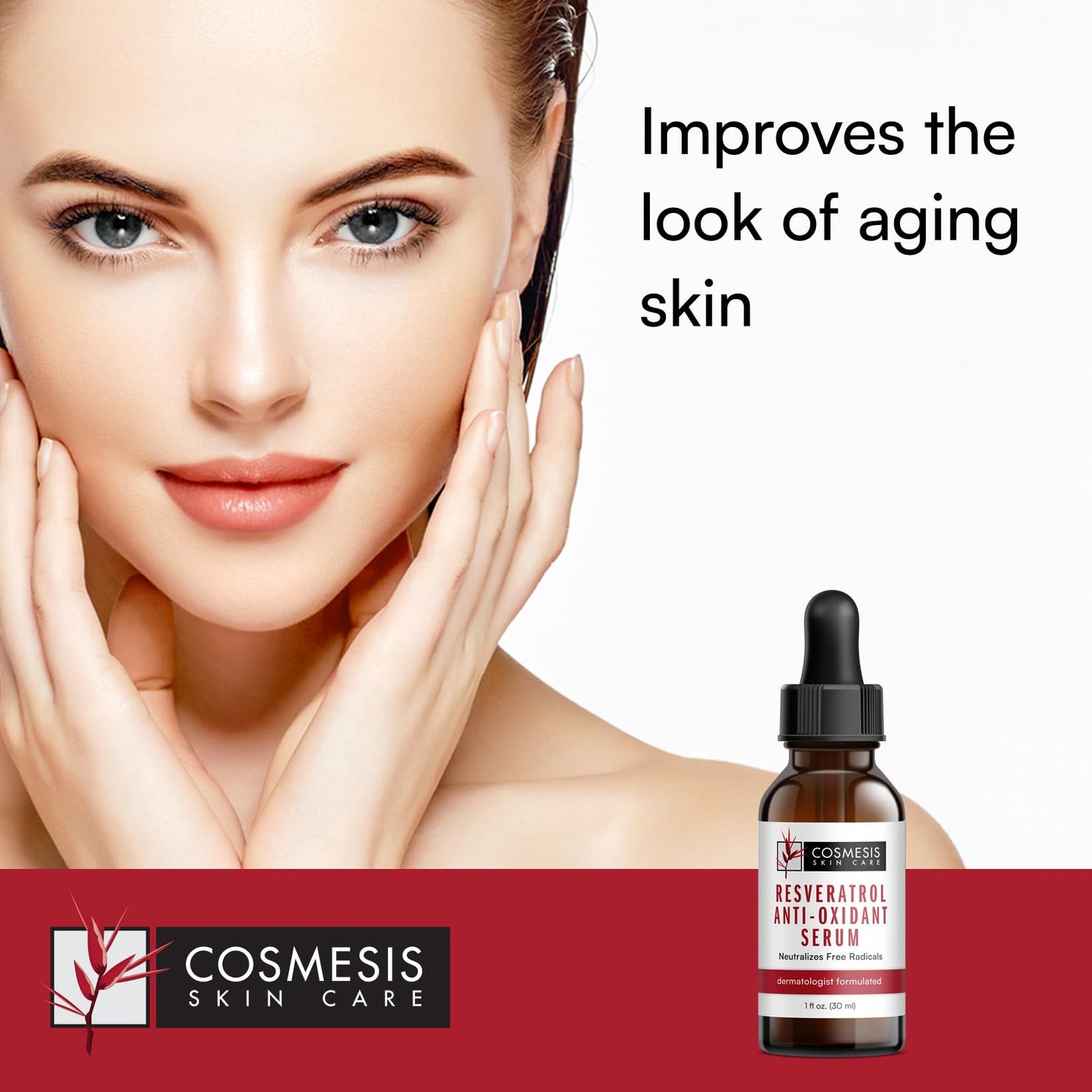 Resveratrol Anti-Oxidant Serum - Combat Aging with Antioxidants from Tea Polyphenols & Resveratrol - 1 fl oz - Cosmesis