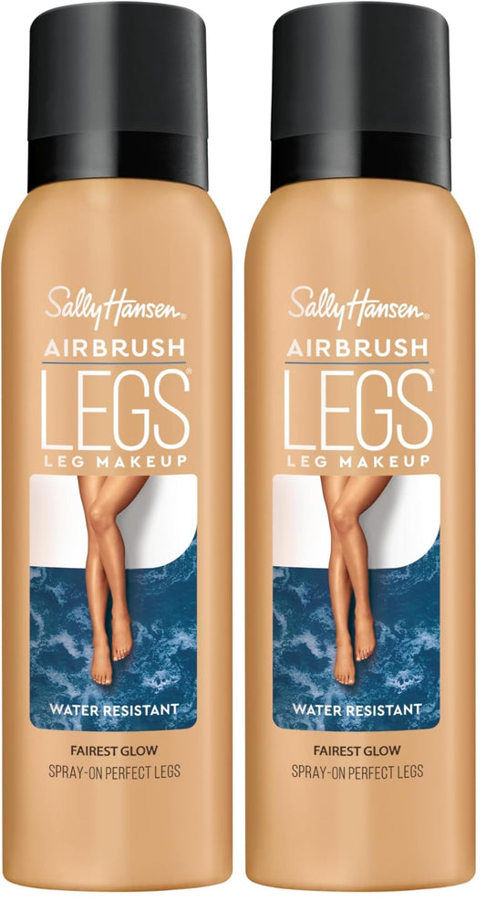 Sally Hansen Airbrush Legs, Leg Spray-On Makeup, Fairest Glow 4.4 Oz (Pack of 2)
