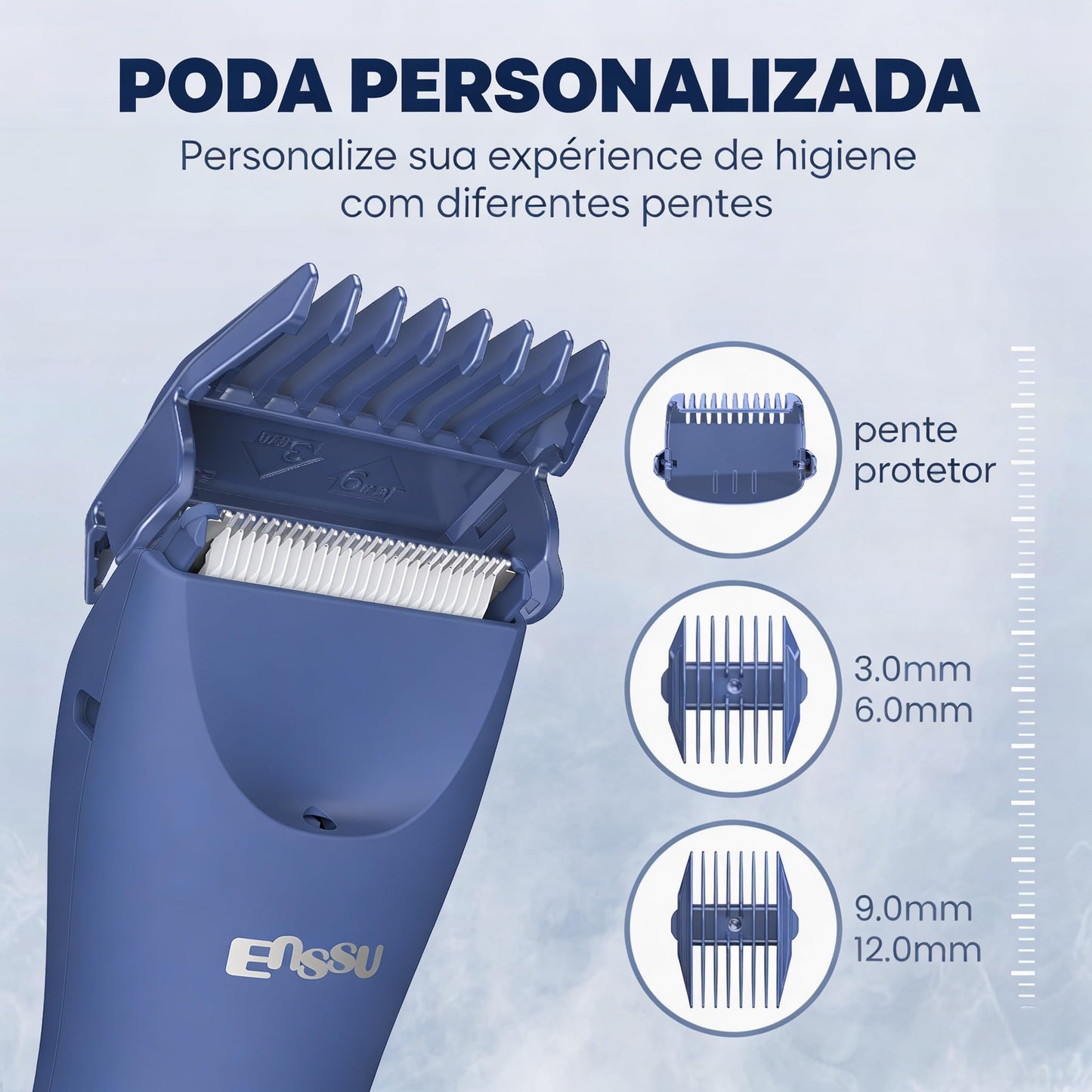 ENSSU Manscape Trimmer for Men, IPX7 Waterproof Body Hair Trimmer with Ceramic Blade & Spotlight, Rechargeable Electric Groin & Pubic Hair Trimmer, Wet or Dry Use Body Groomer for Legs/Chest