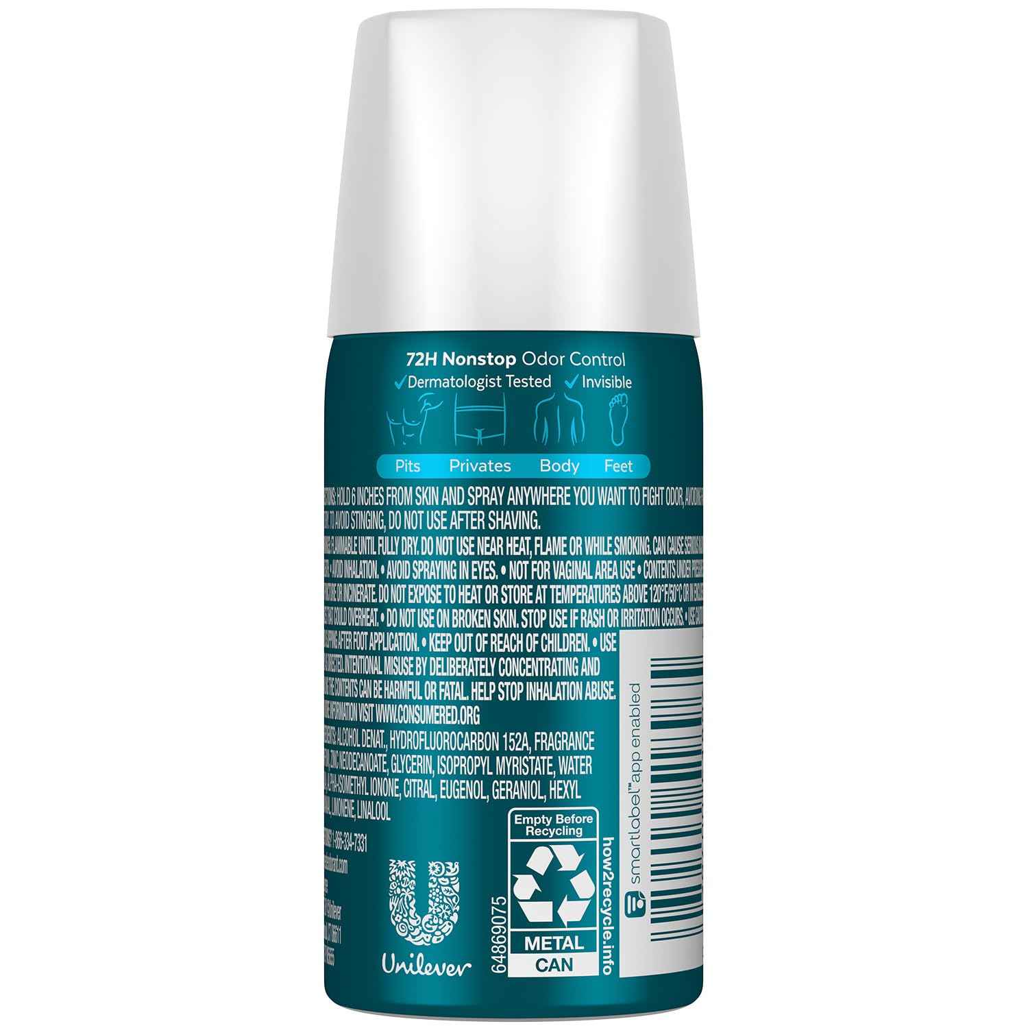 Degree Whole Body Deo Spray, Ocean Rush 6-Pack – Aluminum-Free Deodorant for Men, Travel-Size, 72H Odor Control, 1.1 Oz Ea