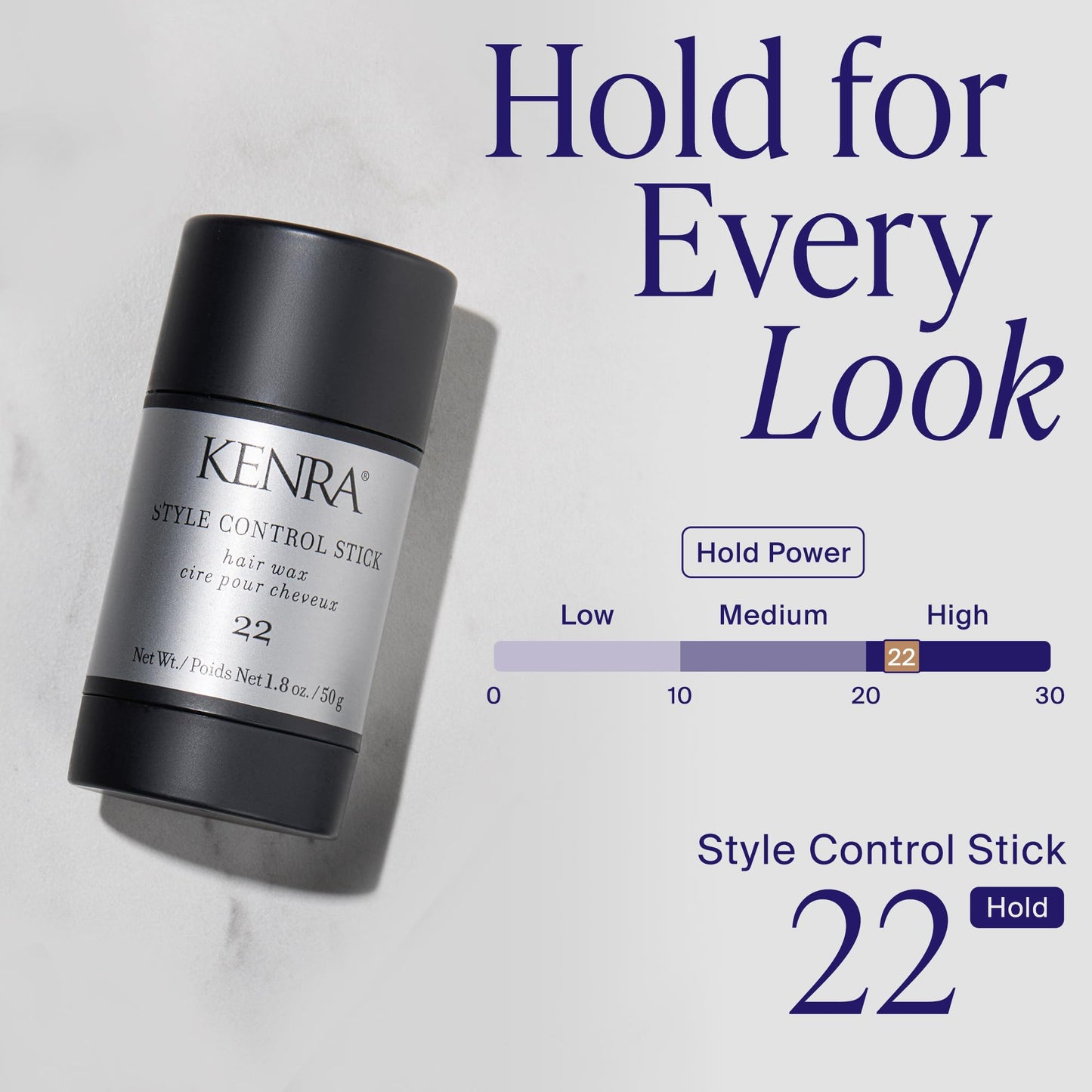 Kenra Professional Style Control Stick 22 | Hair Wax | Smooth, Sleek Styles | Long-Lasting Hold, Frizz Control, & Humidity Resistance | Sweat-Resistant Hold | Safe for Skin, Scalp & Edges | 1.8 oz
