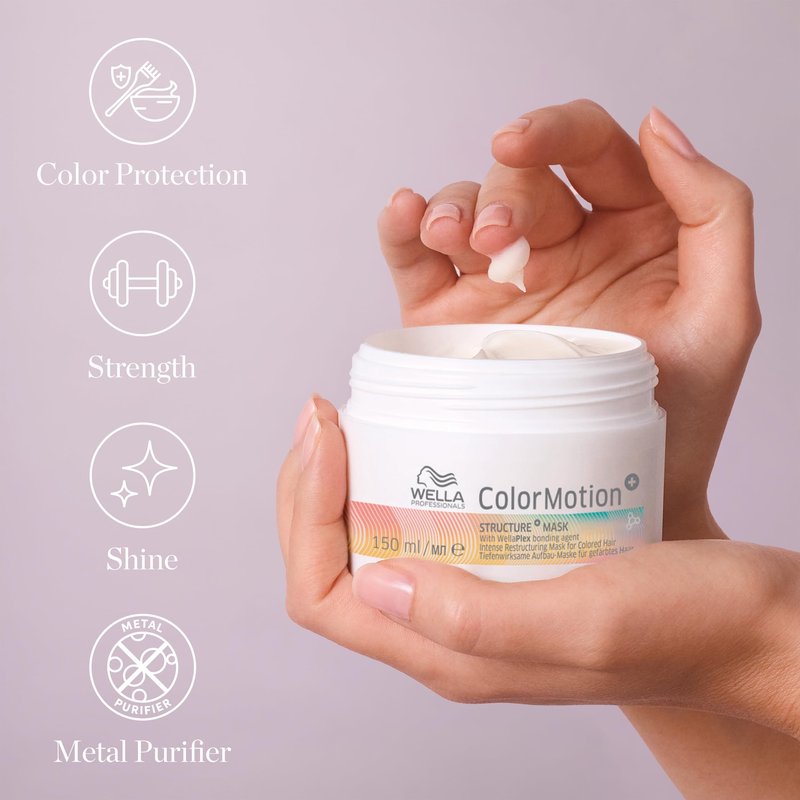 Wella Professionals ColorMotion+ Structure+ Bonding Mask | Intense Deep Conditioning Treatment | Preserves Hair Color Vibrancy | 16.9 Fl Oz