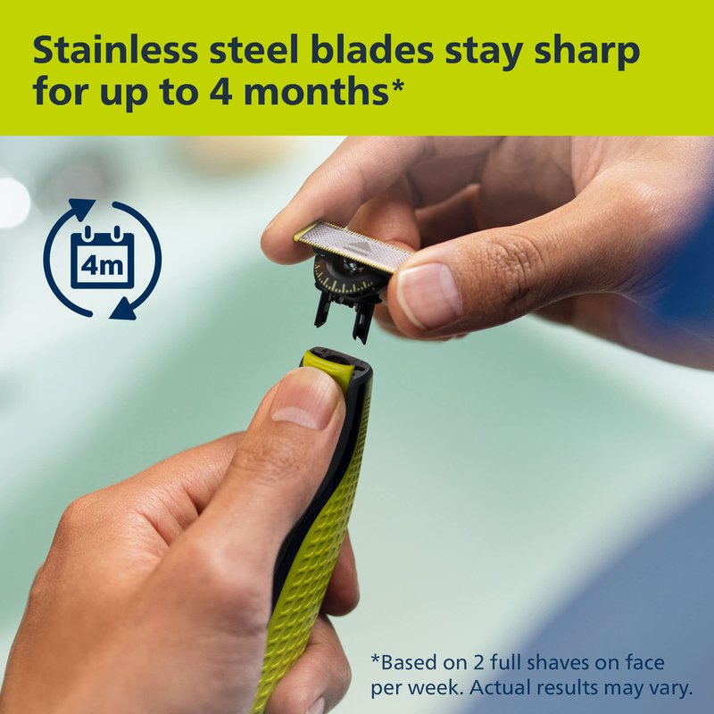 Bundle of Philips Norelco OneBlade 360 Face & Body Hybrid Electric Trimmer and Shaver, QP2834/70 + Philips Norelco Genuine OneBlade 360 Blade Replacement Blades, 2 Count, QP420/80