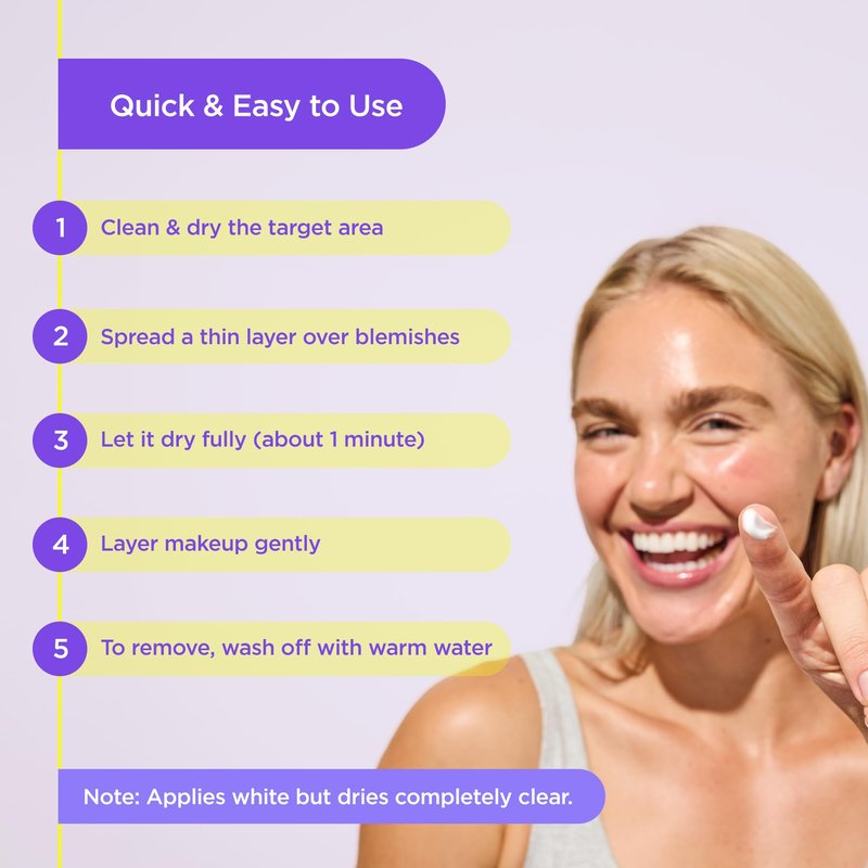 ZitSticka Liquid Pimple Patch - Invisible Pimple Patches for Face, Pimple Cream, Salicylic Acid Spot Cover For Face, Liquid Pimple Patch Large & Clear Fits to Makeup (Liquid Patch 0.3oz,10ml)
