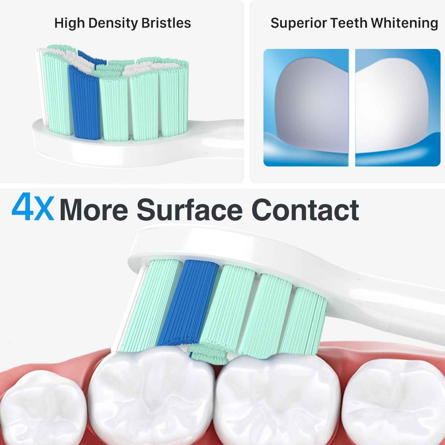 Replacement Toothbrush Heads for Philips Sonicare Replacement Heads,Electric Replacement Brush Head Compatible with Phillips Sonicare Toothbrush C2,C1,4100,for Philips Sonic Care Brush,10 Pcs.