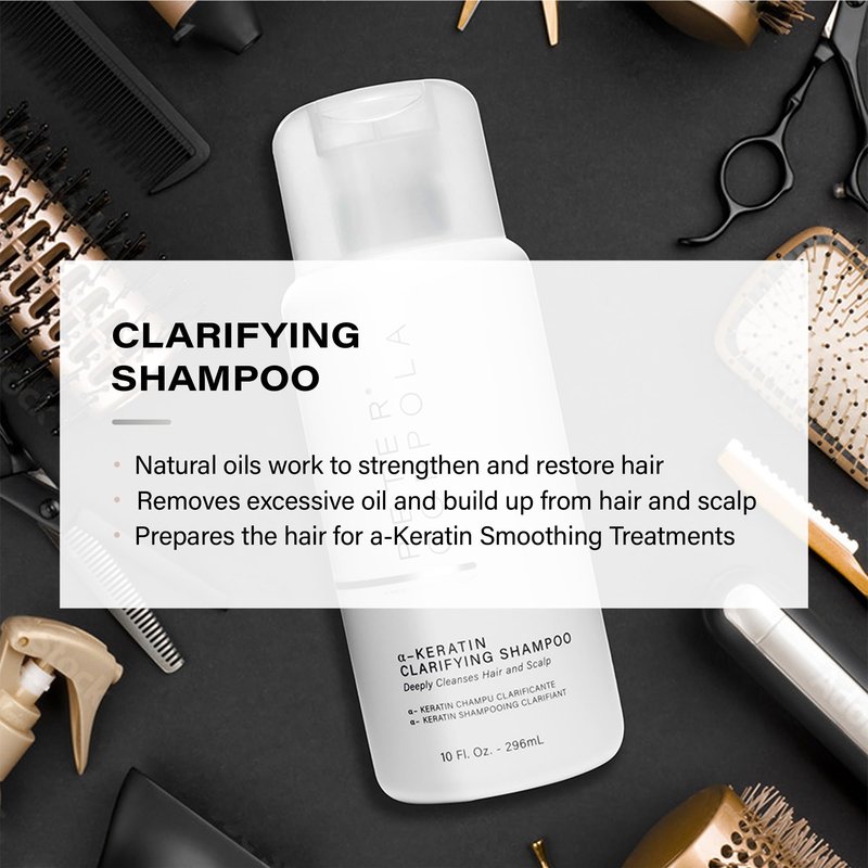 PETER COPPOLA a-Keratin Clarifying Shampoo - Gentle And Deep Cleansing Sulfate Free Shampoo Removes Build Up, Oils, And Excess Product From Hair And Scalp - Reduces Oily Hair (10 Fl Oz)