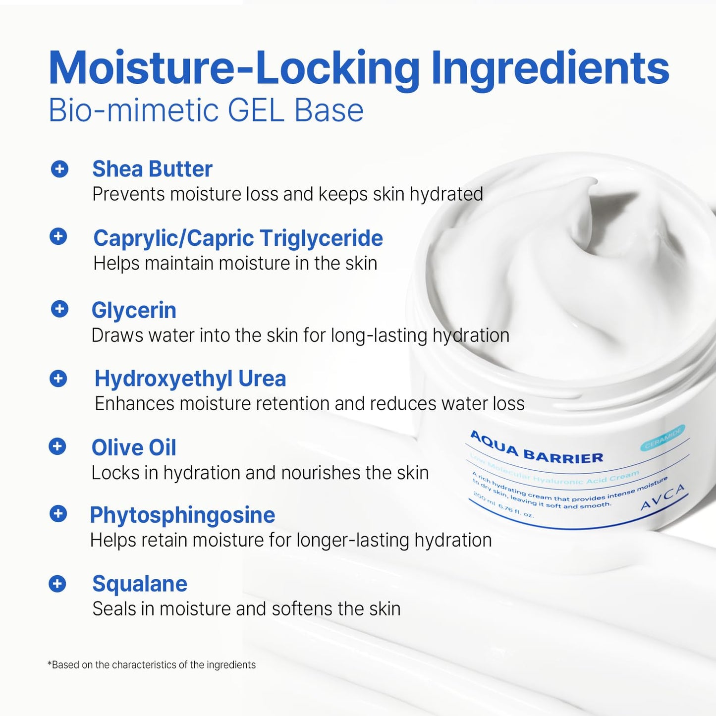 AVCA Aqua Hyaluronic Acid Daily Moisturizer 200ml(6.76 fl. oz) – Ceramide Barrier Support Cream for Dry Skin, Lightweight Rich Texture