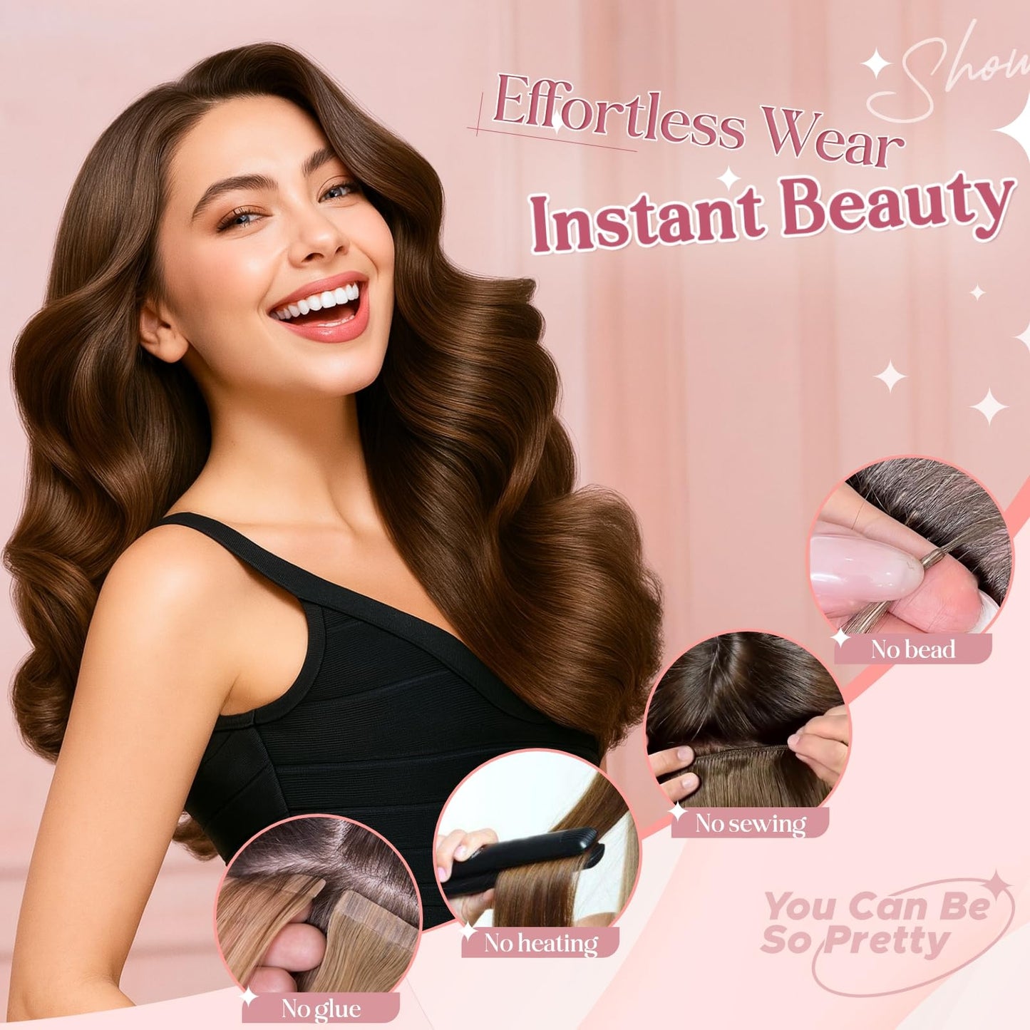 SEGOHAIR Clip In Hair Extensions for women One Piece 5 Clips Real Human Remy Hair Extension Long Straight Hairpieces for women 16 Inches #02 Dark Brown