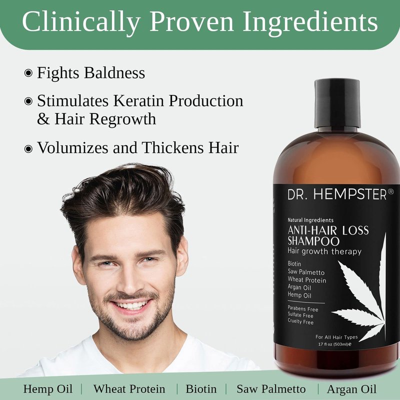 Biotin & Hemp Natural Shampoo 2 Pack - Thinning Hair and Hair Loss Treatment - Volumizing Treatments for Women and Men - Hair Growth Shampoo - Paraben & Sulfate Free - for All Hair Types
