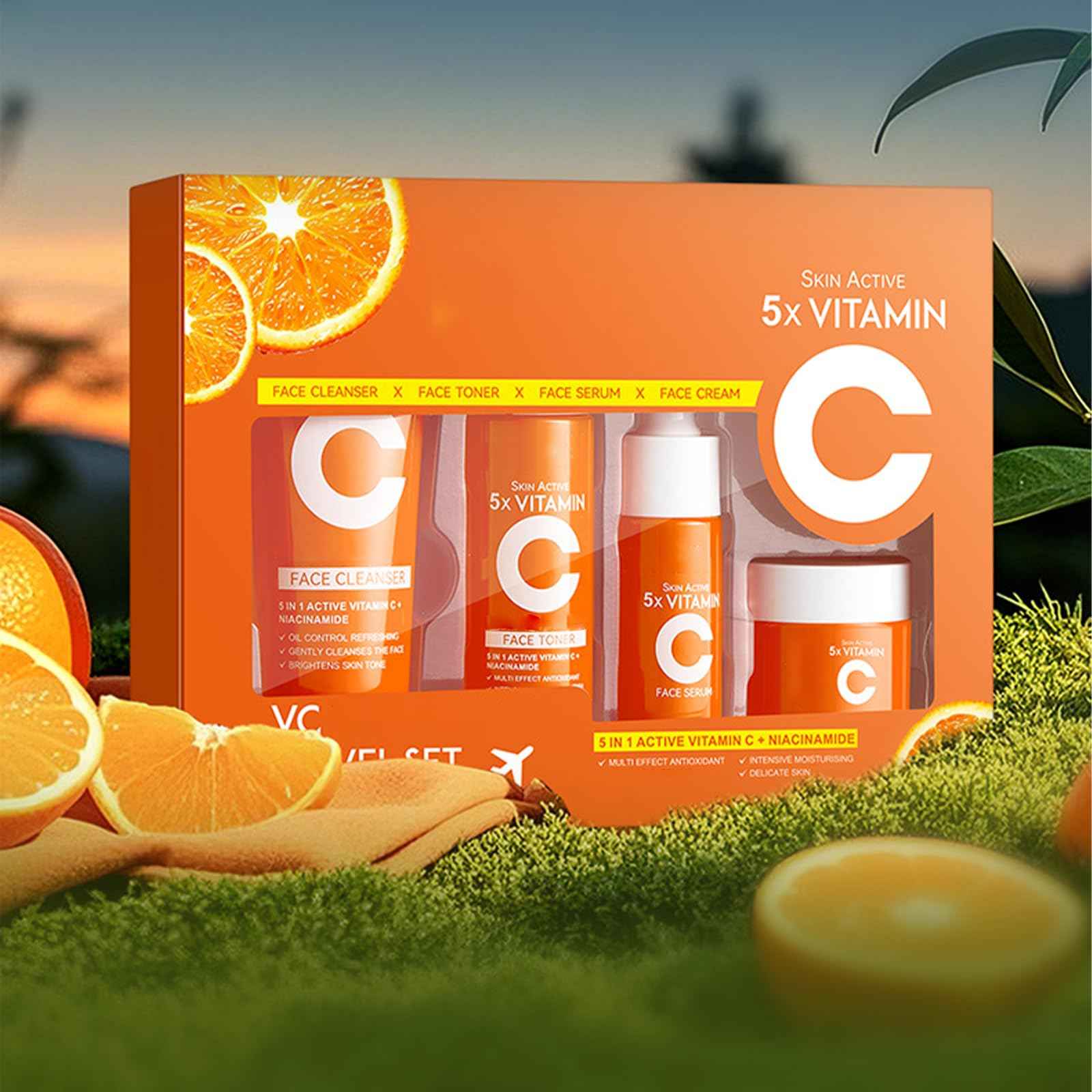 Vitamin C Skincare For Girls 10-12, Vitamin C Hydrating Set Skin Care For Teens 10-12, Kids Skin Care Set With Vitamin C Toner,Serum,Moisturiser,Cleanser, Kids Skin Care Set For Girls Ages 8-12