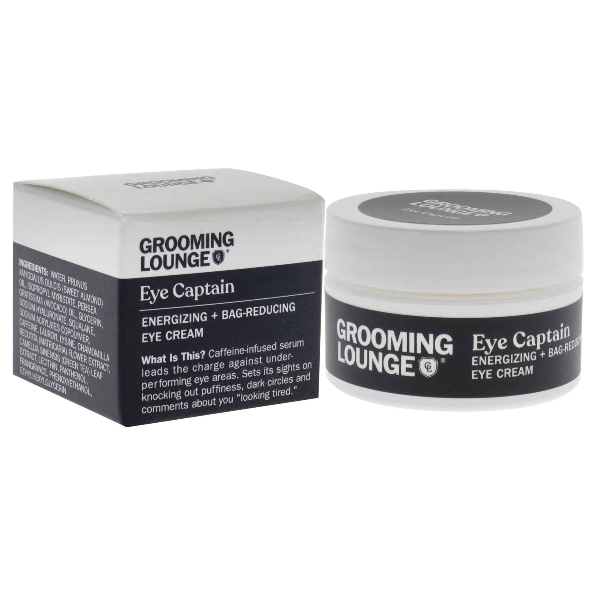 Grooming Lounge Eye Captain Eye Cream - Caffeine-Infused Serum - Fast Absorbing Formula Promptly Soothes and Diminishes Puffiness - Contains Almond Oil to Moisturize and Enhance Skin Tone - 0.5 oz