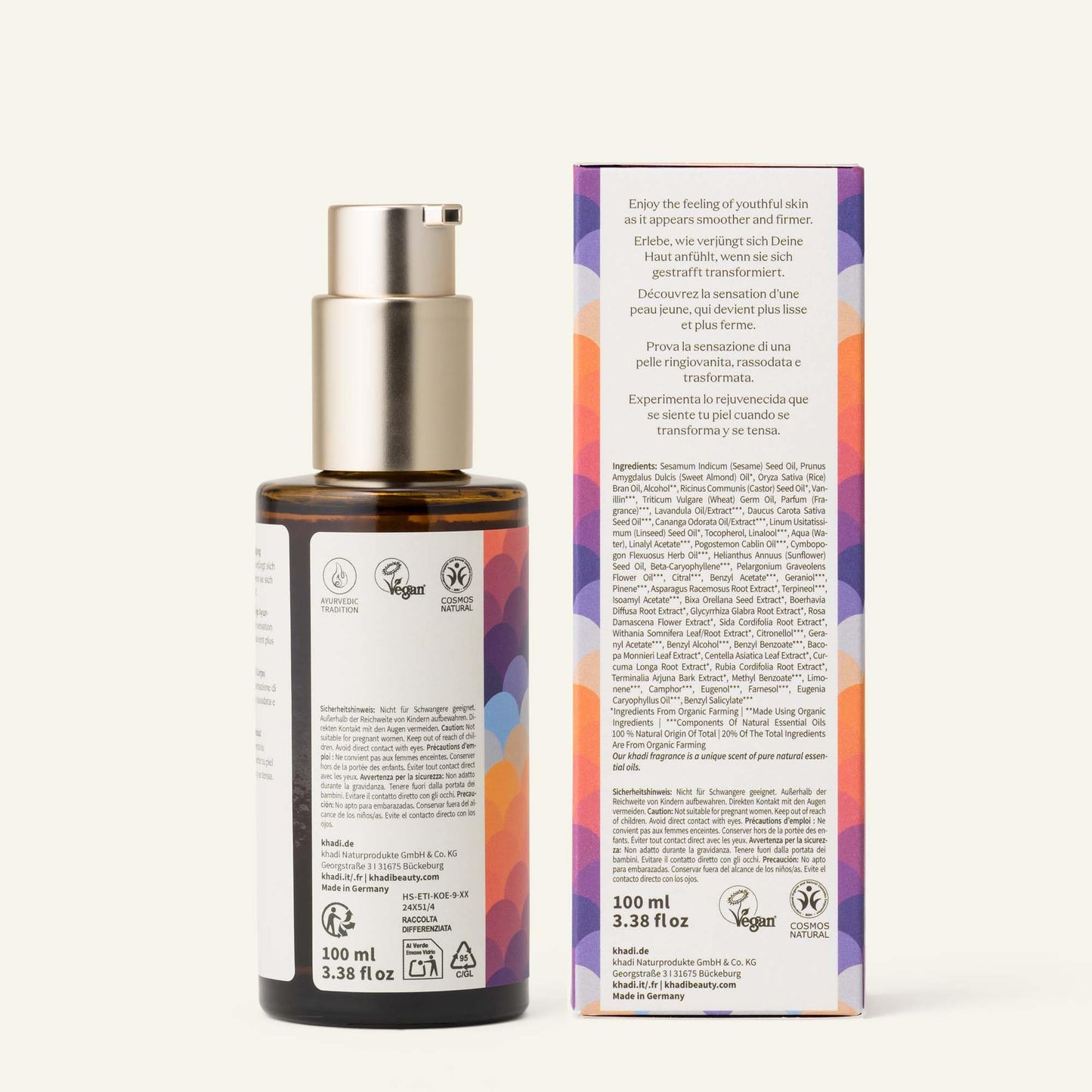 KHADI SHATAVARI EVERYOUNG Ayurvedic Elixir Skin & Soul Oil - Age Defying - tightens & revitalizes - 100% plant-based, natural & vegan - 3.38 fl oz