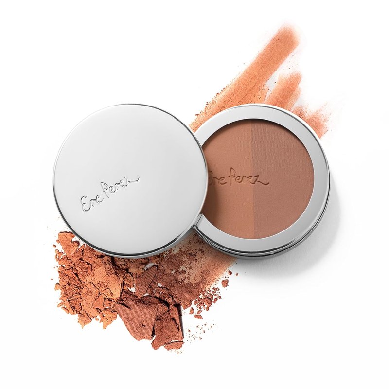 Ere Perez Natural Rice Powder Blush & Bronzer Duo - Buildable, Oil-Absorbing Formula | Vegan, Cruelty-Free, Chamomile (Roma)