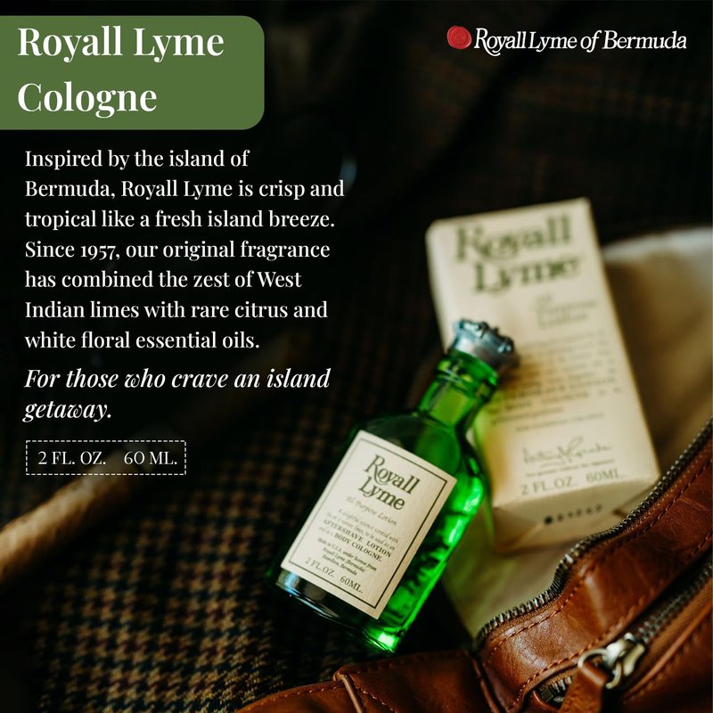 ROYALL LYME, Men's Heritage Cologne, Inspired by Bermuda – 2 Fl oz Splash