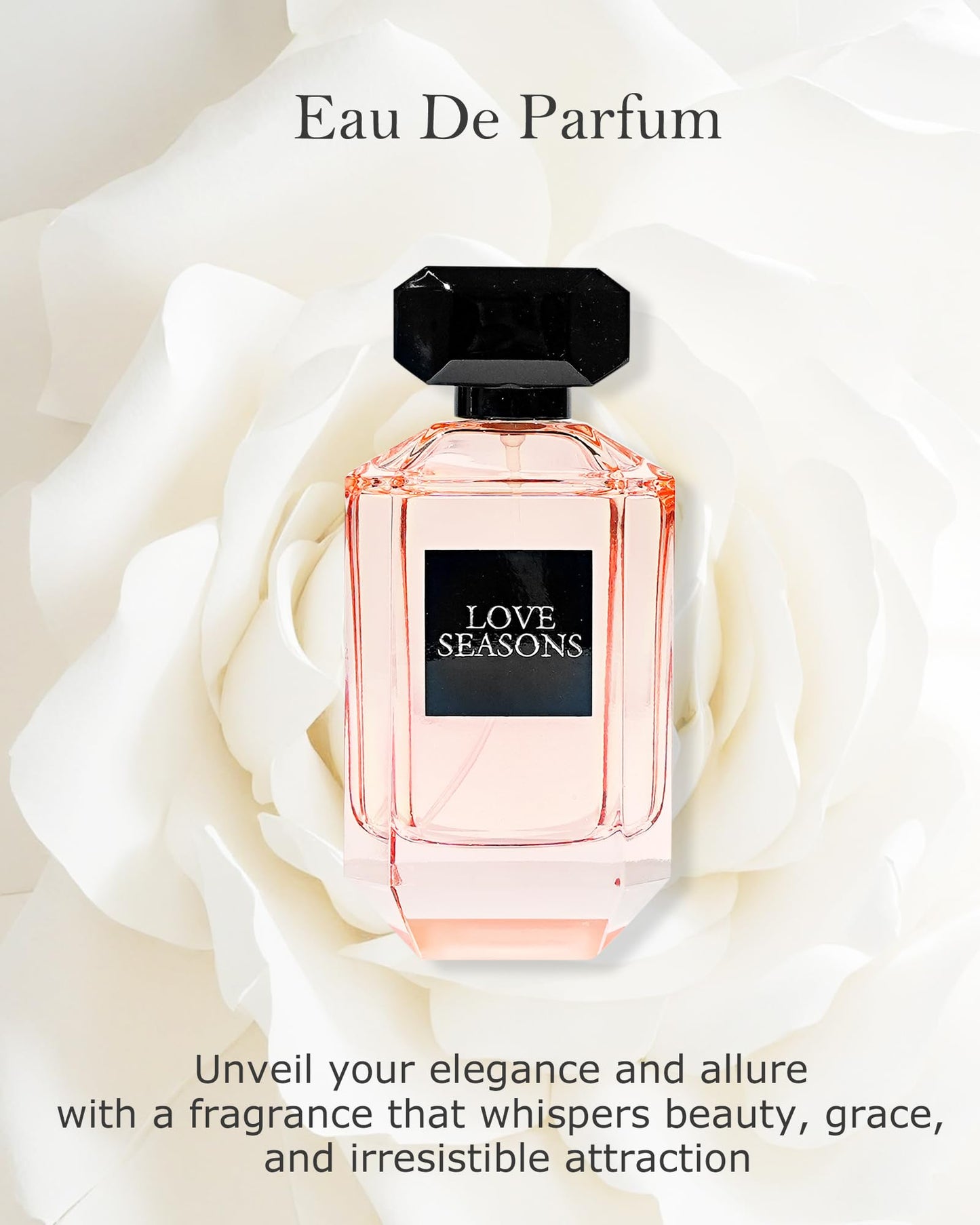 PERFUME&BEAUTY Love Seasons Eau de Parfum Spray for Women，Long Lasting Fragrance，Notes of Bergamot, Wolfberry, Pomegranate, Hibiscus, Lily, Musk, Cedar, 3.4 oz Spray, Ideal Gift for Mom, Graduate