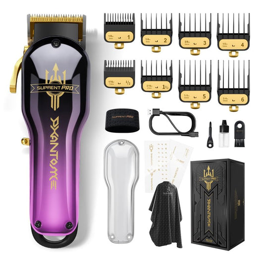 SUPRENT® PRO Professional Hair Clippers for Men- Premium Barber Clippers DLC-Coated Blade & Brushless Motor- Rechargeable Haircutting Kit with DIY Customizable Casing- Gift for Men