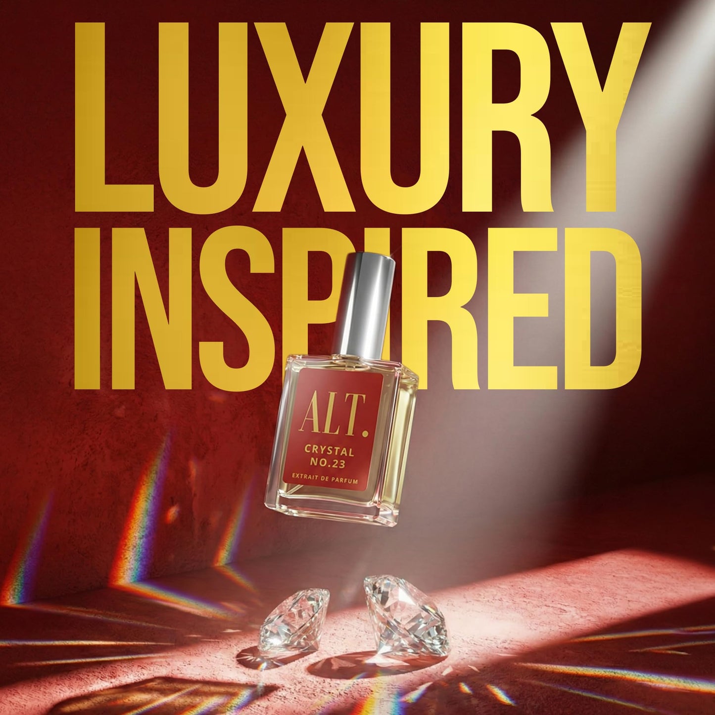 ALT. FRAGRANCES Crystal No. 23 – Inspired by Baccarat Rouge 540, Unisex Perfume, Extrait de Parfum, Long Lasting Perfume for Men & Women with Jasmine, Amberwood & Cedar Notes, 60ml