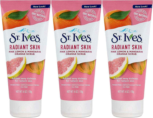 St Ives Scrub, Even & Bright Pink Lemon & Mandarin Orange 6 Ounce (Pack of 3) by St. Ives