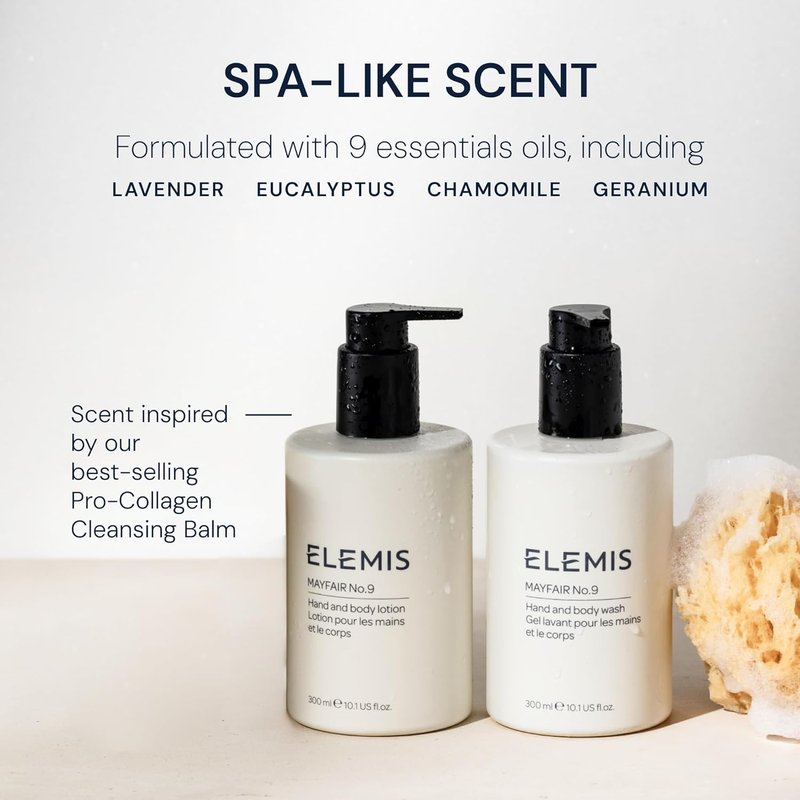 ELEMIS Mayfair No.9 Hand & Body Wash - Hydrating, Biodegradable Formula | 300ml Refillable Bottle