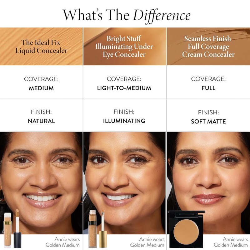 Ideal Fix Under Eye Concealer for Mature Skin - Full Coverage, Anti-Aging | 1 Porcelain - Hydrating & Crease-Free