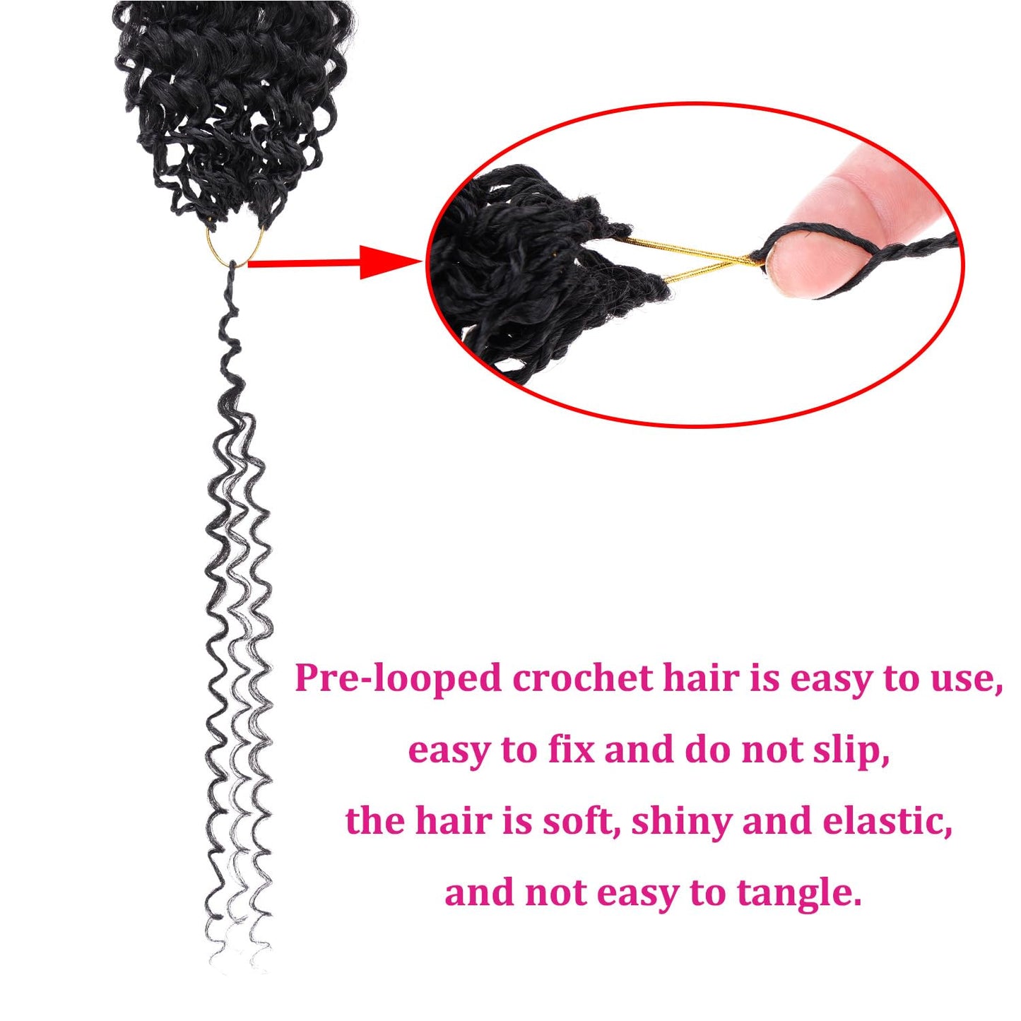 Leeven Pre Looped Micro Kinky Curly crochet Hair 14 Inch 8 Packs Black Micro Curly Braiding Hair For Mini Passion Twist (1B#)