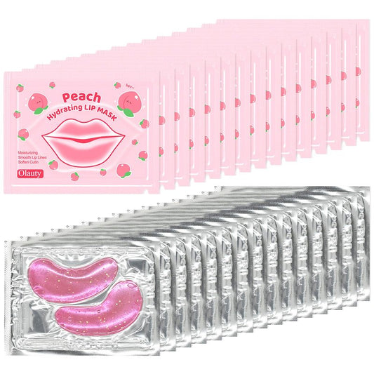 30 Pairs Eye Mask & Lip Mask,Under Eye Patches for Puffy Eyes,Moisturizing Spa Labial Lip Masks,Reducing Fine Lines,Graduation Gifts,Bridesmaid Gifts,Bachelorette Party Favors,Bulk Gifts for Women