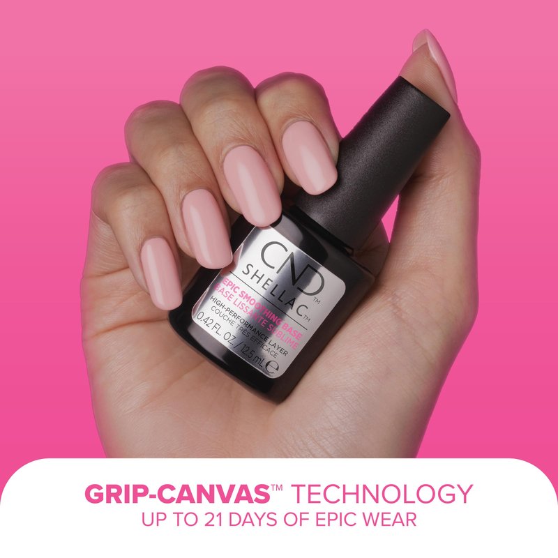 CND SHELLAC Epic Smoothing Gel Nail Base Coat, Strengthening Formula for Long Lasting Wear, 10x Thicker Appearance than Original, 0.42 fl oz