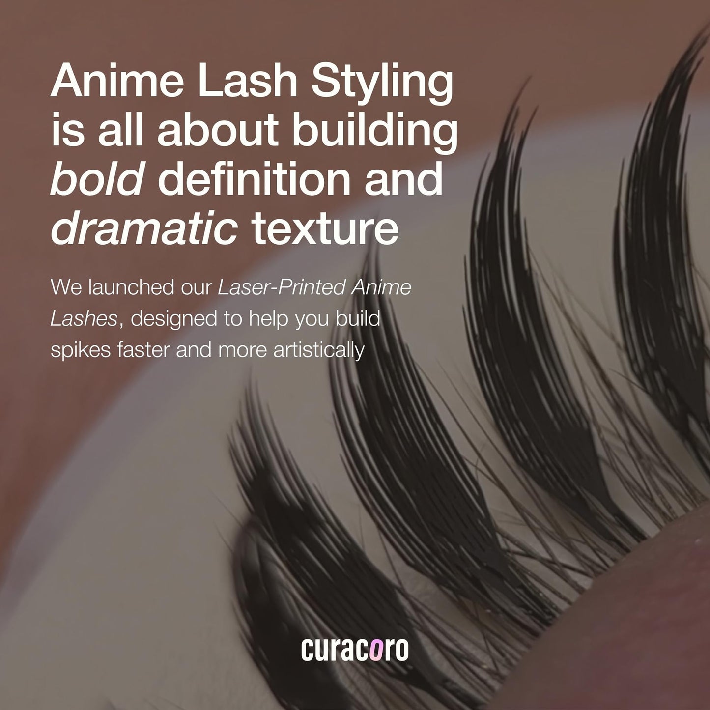 Curacoro Anime Feather Spikes Lash Extensions 9-16mm CC Curl (Black)