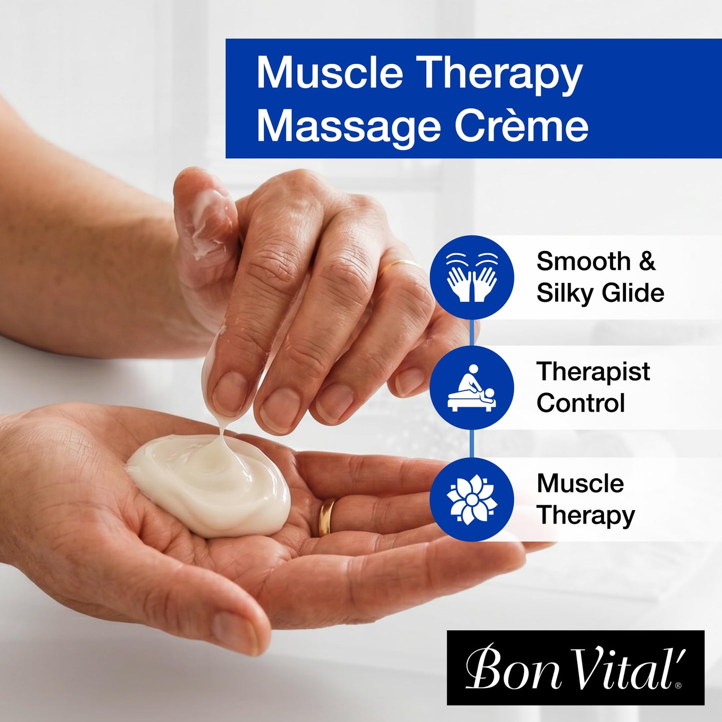 Bon Vital' Multi-Purpose Massage Crème, Professional Massage Cream with Aloe Vera to Relax Sore Muscles, Increase Circulation & Repair Dry Skin, Full Body Massage Moisturizer Cream, 1/2 Gallon Jar