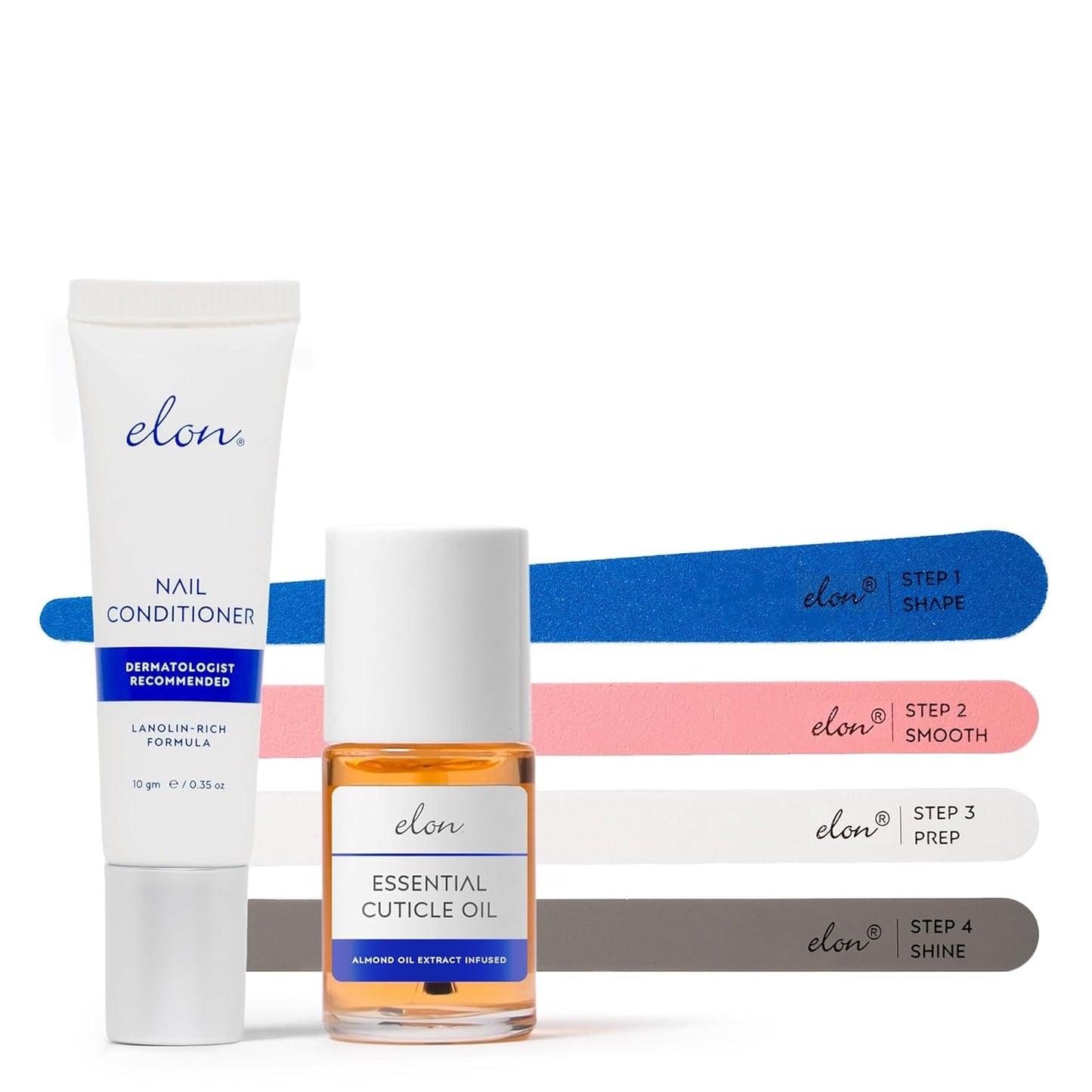 Elon Essentials Kit | Healthy Nail Conditioner & Cuticle Oil Set - Manicure Tools for Daily Strengthening & Moisturizing