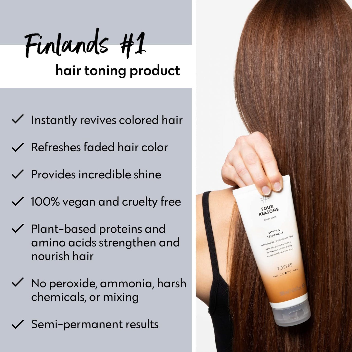 Color Mask - Toffee | Semi-Permanent Hair Toner & Conditioner for Color-Treated Hair - 6.76 fl oz - Vegan & Cruelty-Free