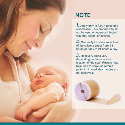 Silicone Scar Sheets, Silicone Scar Tape(1.6"x 120" Roll - 3 Meters) Scar Tape for Surgical Scars, Silicone Tape for Scars, Silicone Scar Strips for C-Section, Tummy Tuck, Keloid, and Surgical Scars