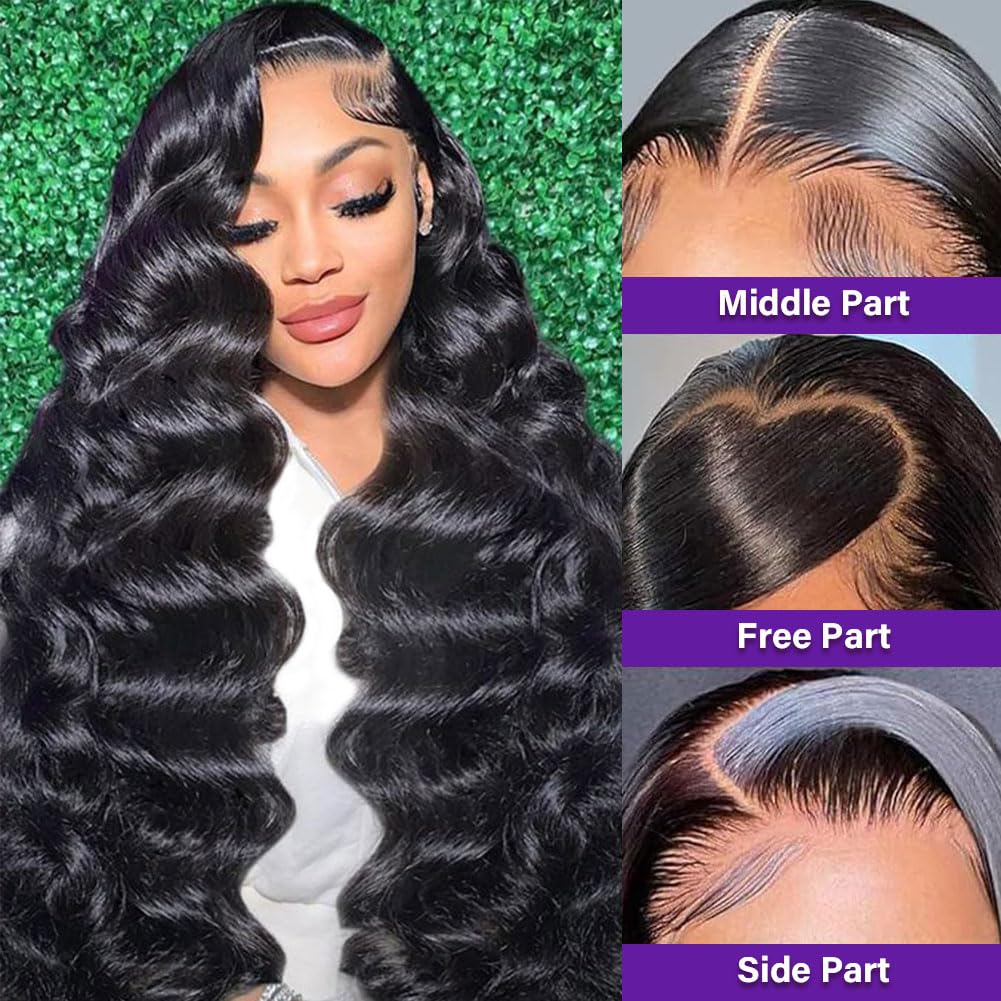 Body Wave HD Lace Frontal - 16 Inch 13x4 Transparent Closure | 100% Brazilian Virgin Hair, Pre-Plucked, Natural Black