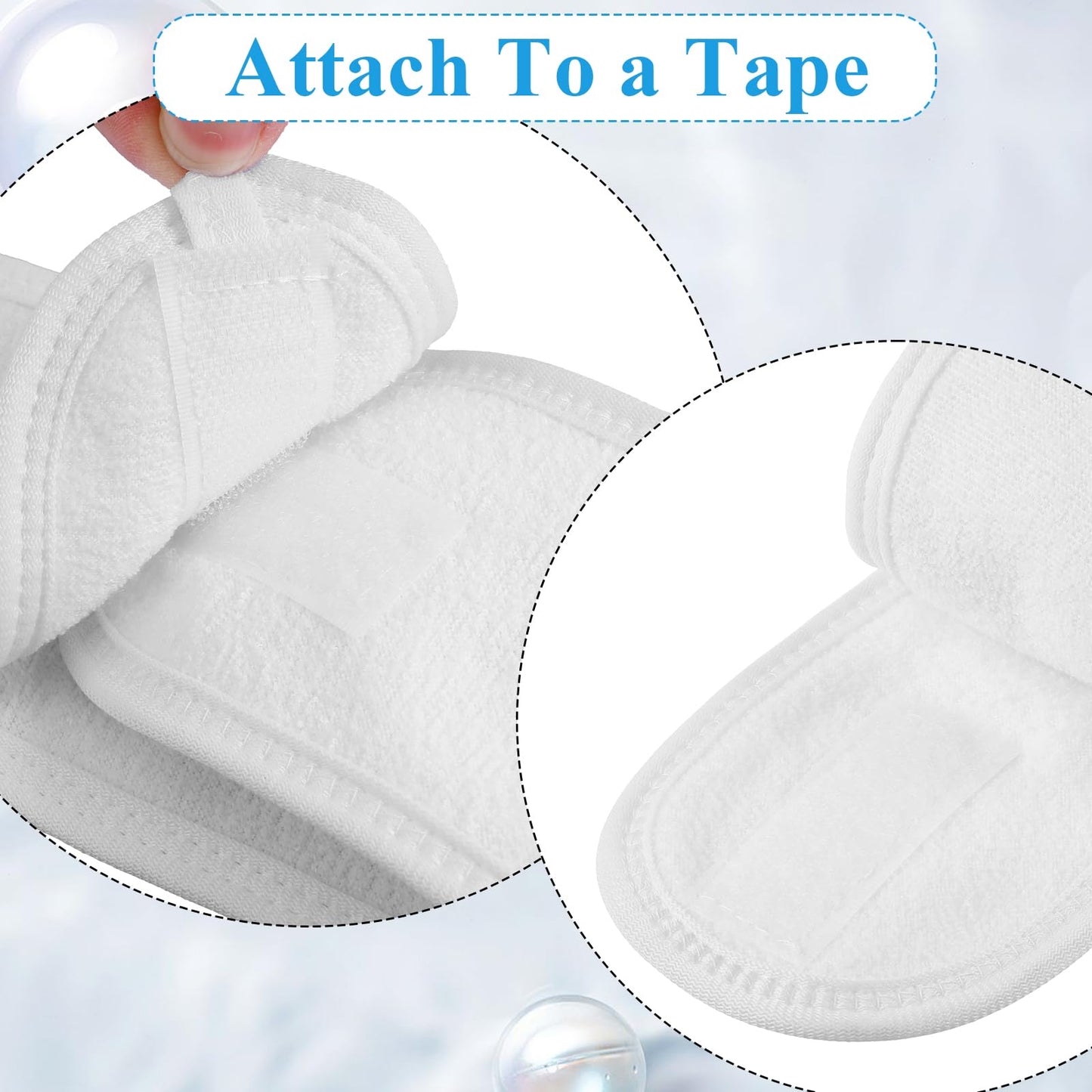 24 Pcs Spa Facial Headband Set - Premium 100% Cotton Esthetician Headbands for Facials, 24.4 x 3.14 Inch Adjustable Hair Wrap for Women, Makeup & Skincare (White)