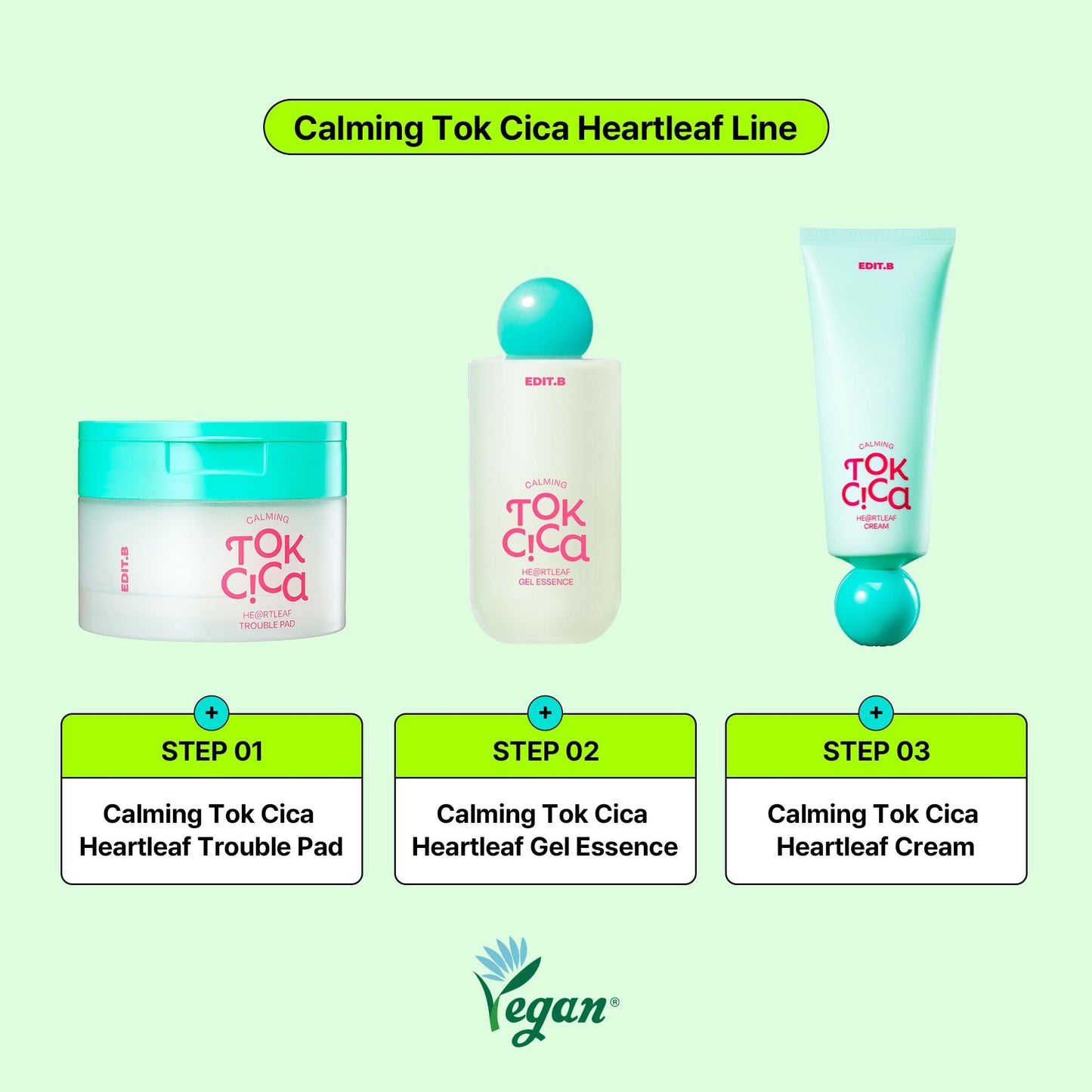 EDIT.B Calming Tok Cica Heartleaf Gel Essence, Cooling & Hydrating Facial Essence for Sensitive Skin, Lightweight Soothing & Relief Moisturizer, Korean Daily Skin Care (6.76 fl.oz / 200ml)