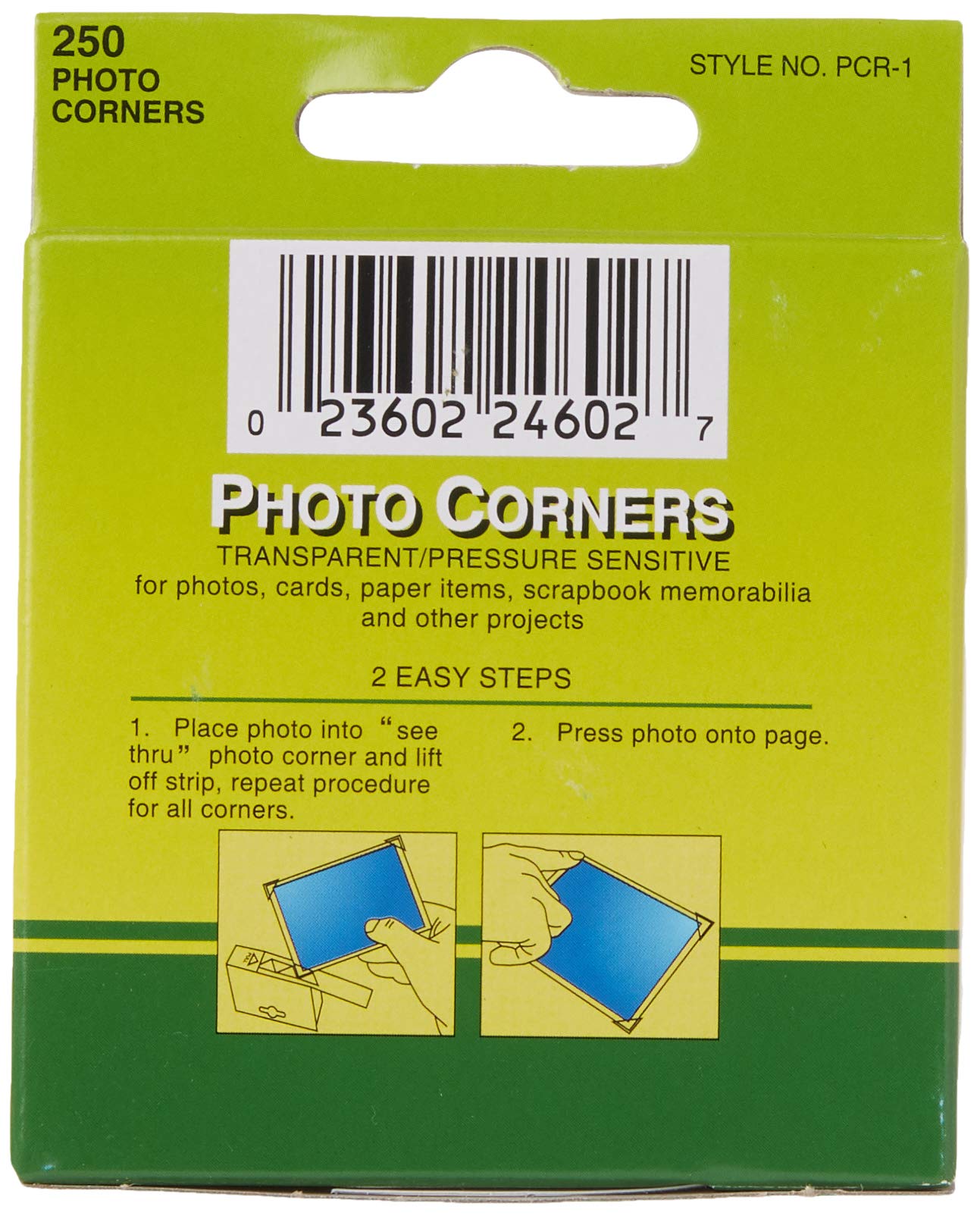 Pioneer PCR-1 Photo Corners Self Adhesive, Clear, 250-Pack,Multicolor