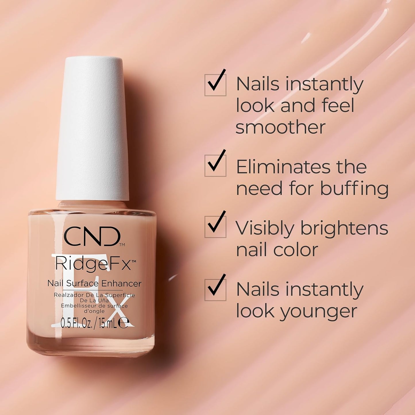 CND RidgeFx Nail Surface Enhancer - Smooth & Perfect Nails | 0.5 Fl Oz (15 ml)