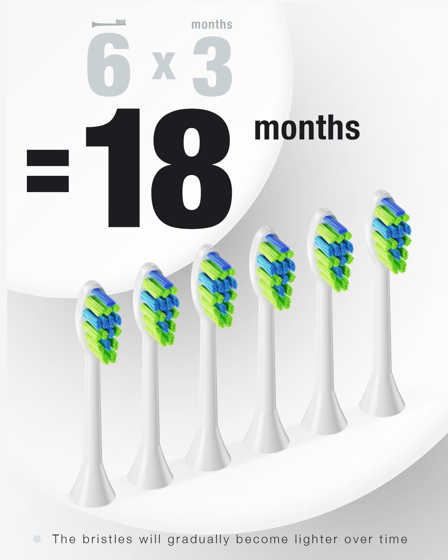 7AM2M Sonic Electric Toothbrush with 6 Brush Heads for Adults&Kids, One Charge for 120 Days, Wireless Fast Charge, 5 Modes, 40000VPM Powered Toothbrush, 2 Minutes Built in Smart Timer - Light Green