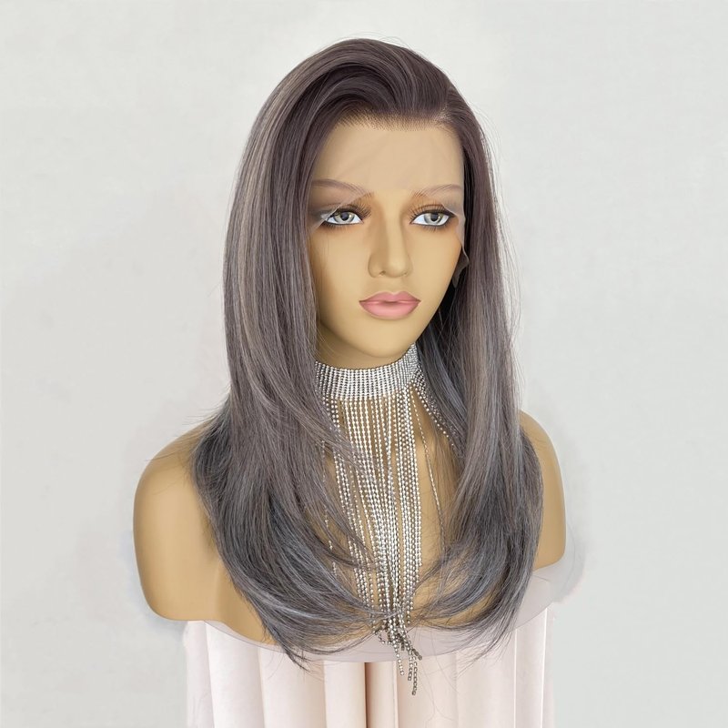 CIMITIKI Highlight Ash Blonde with Brown Colored 13x4 Lace Front Wig Ready to Wear HD Glueless 18Inch Body Wave Pre plucked Natural Hairline for Women